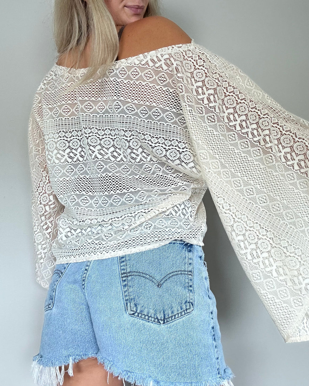 Handmade Long Sleeve Lace Top