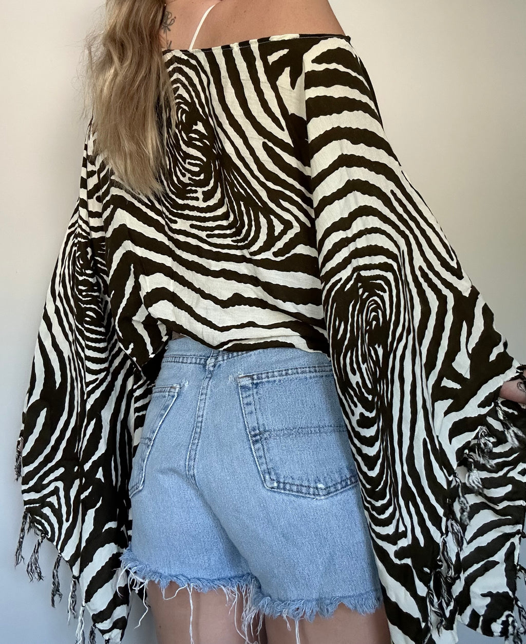 Handmade Zebra Scarf Top