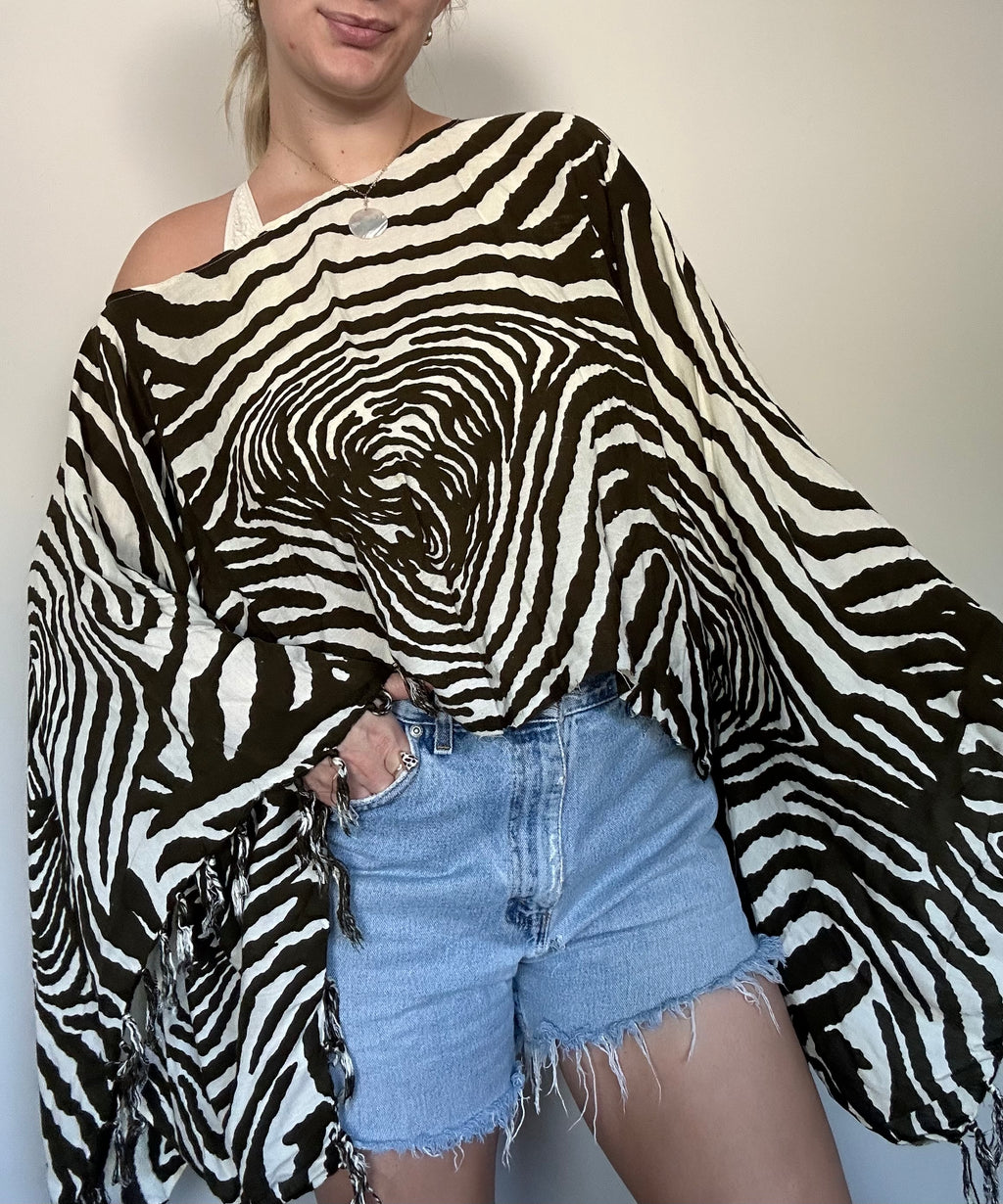 Handmade Zebra Scarf Top