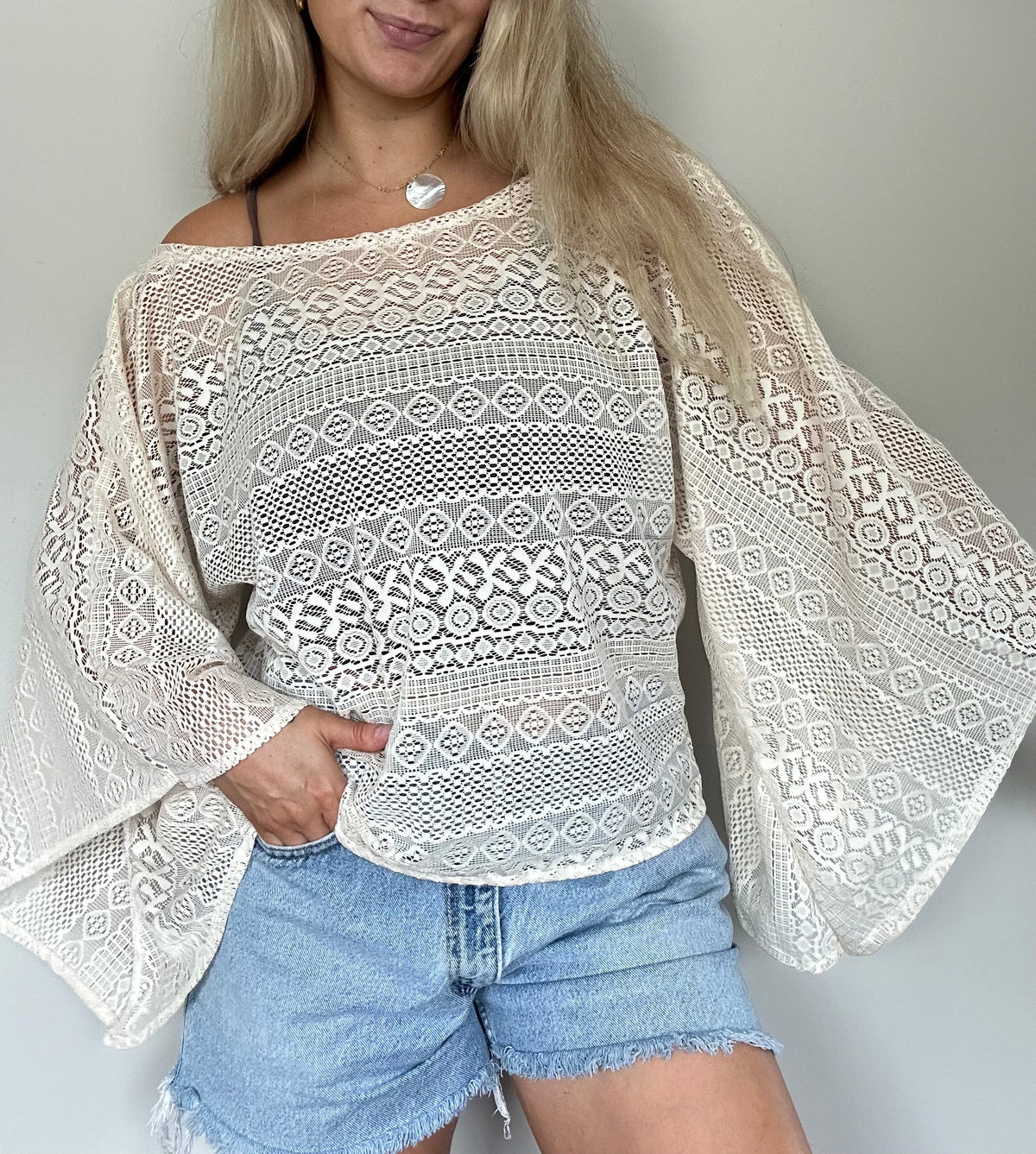 Handmade Long Sleeve Lace Top