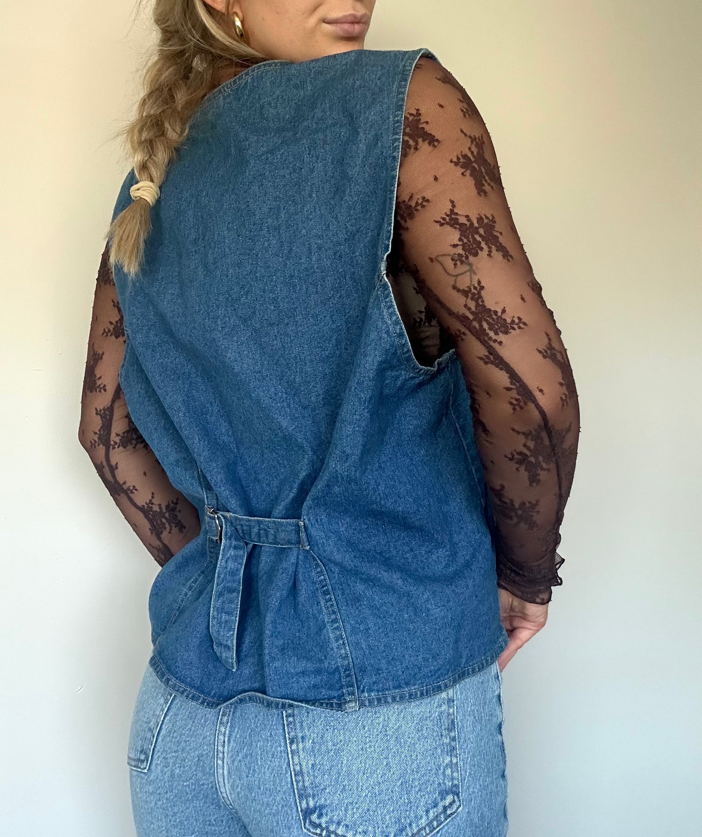 Vintage Cherokee Denim Button Up Vest