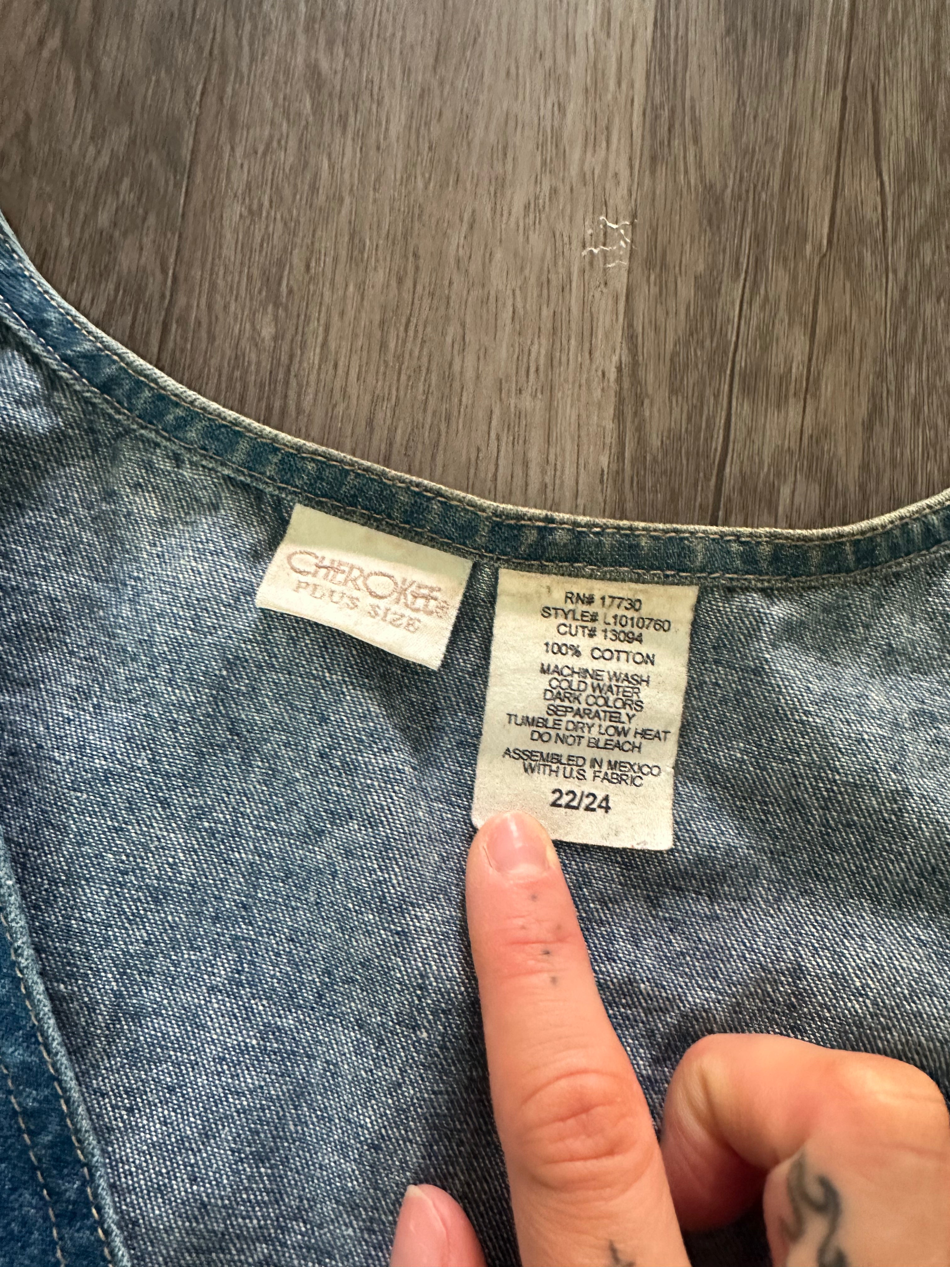 Vintage Cherokee Denim Button Up Vest