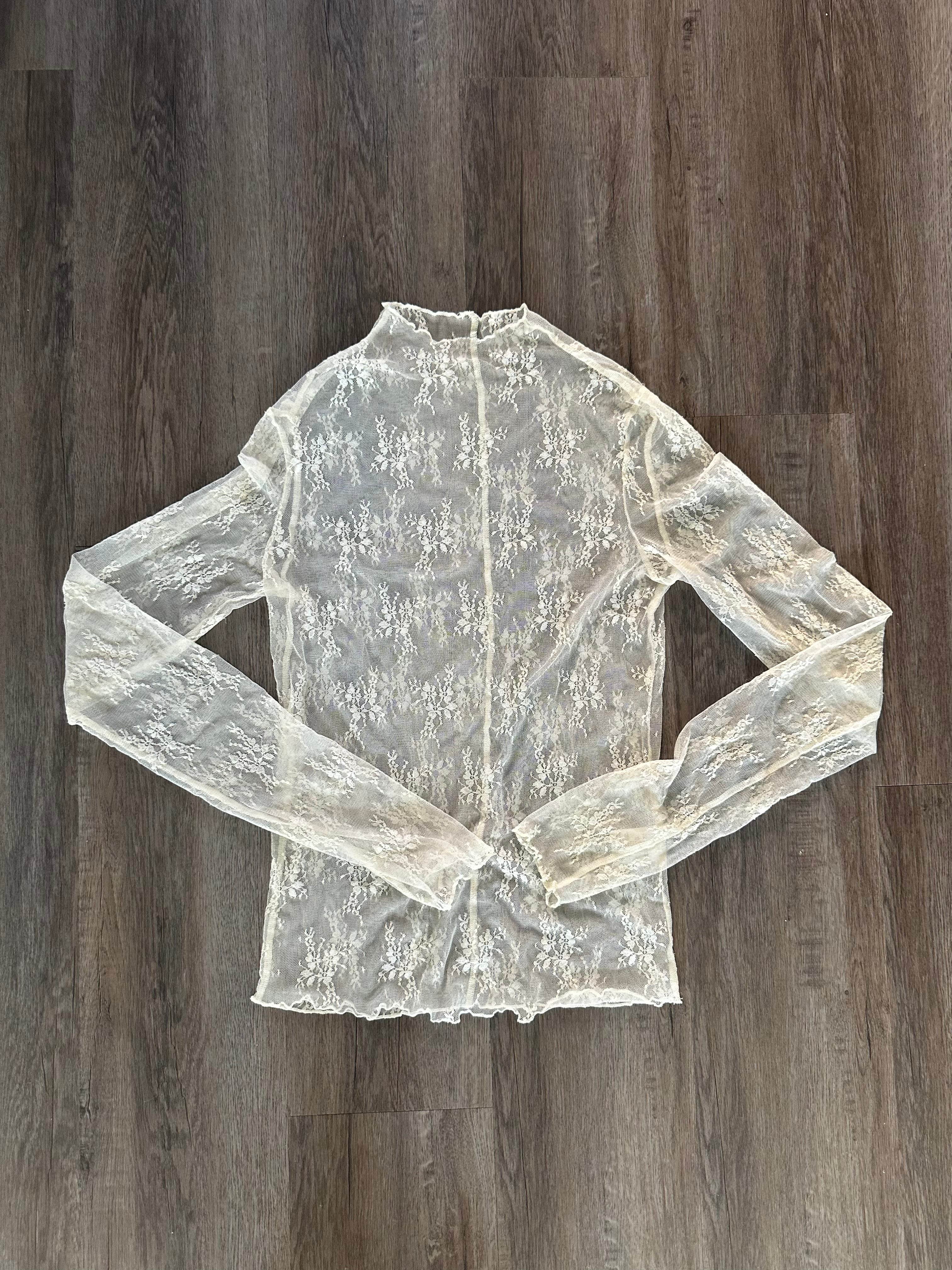 Lace White Layering Long Sleeve Top