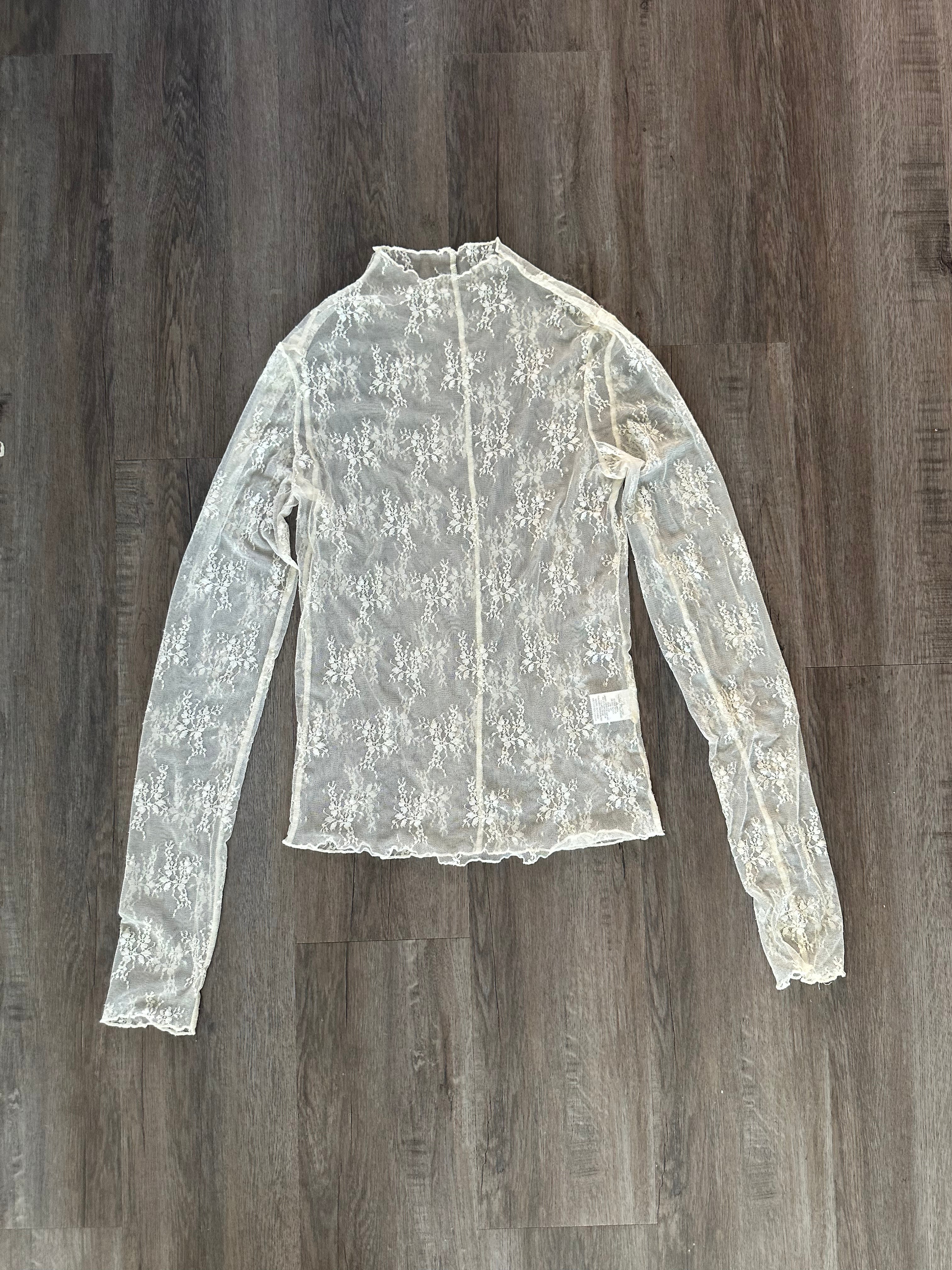 Lace White Layering Long Sleeve Top