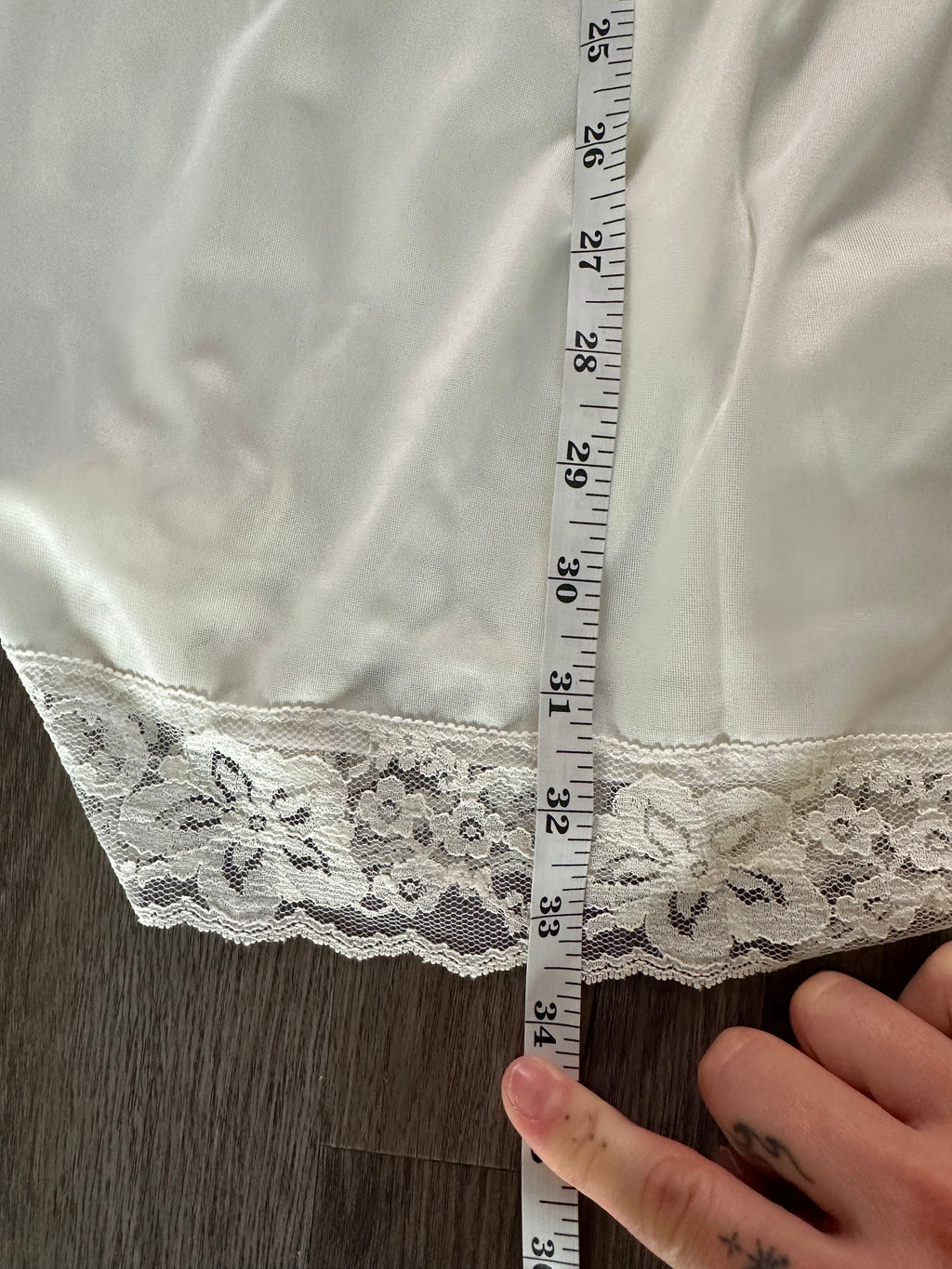 White Lace Trim Midi Skirt