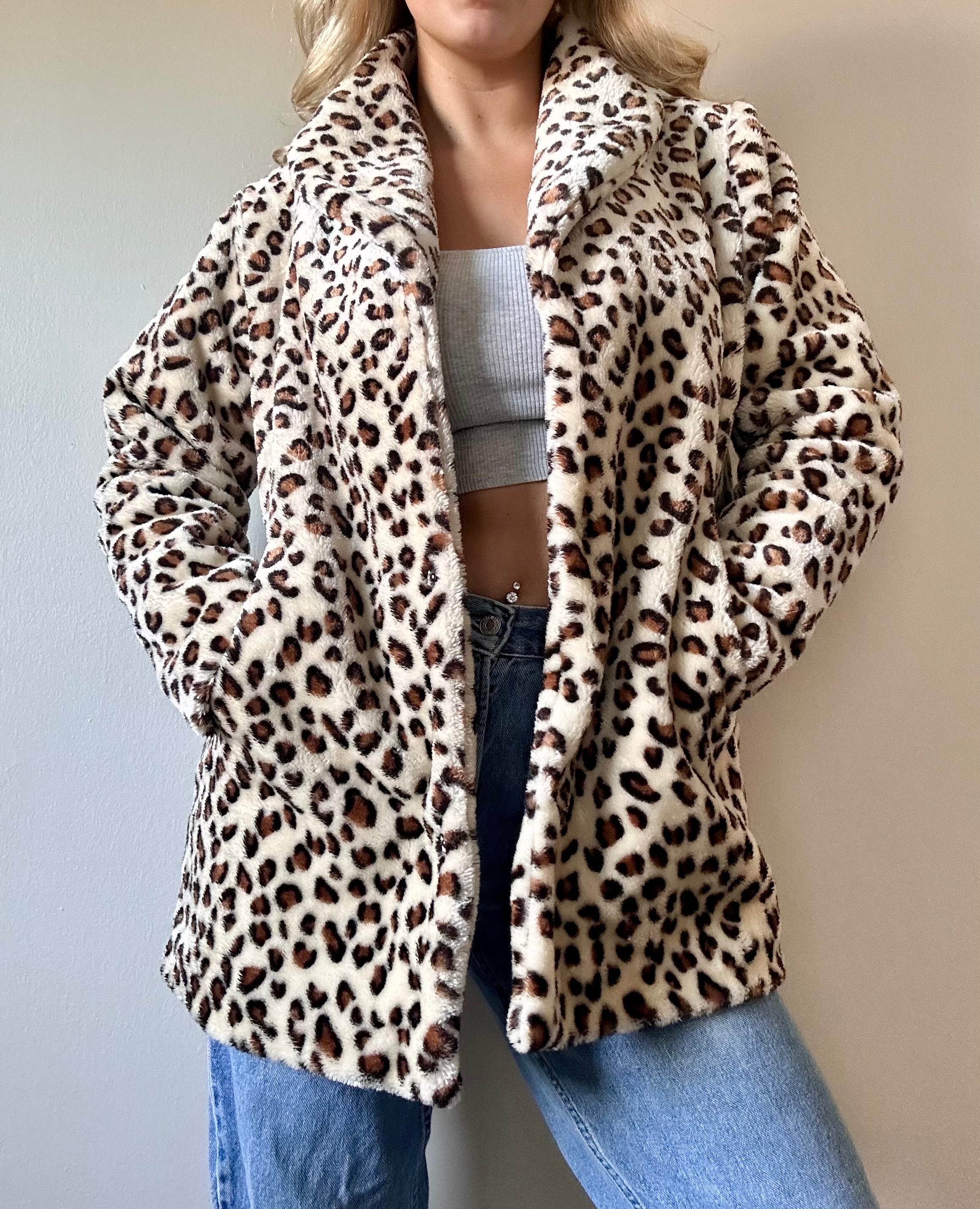 Faux Fur Cheetah Print Jacket