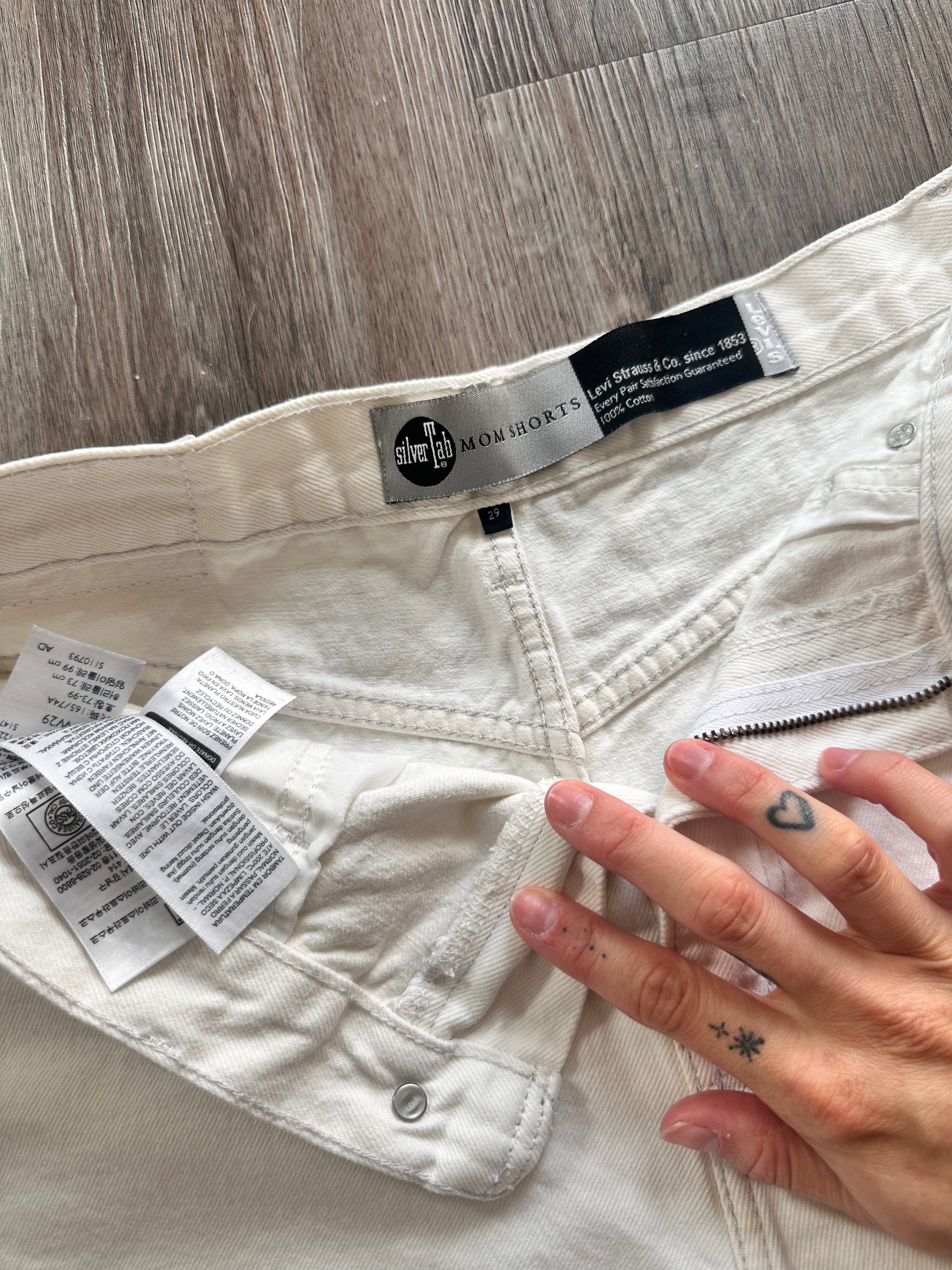 White SilverTab Levis Denim Shorts