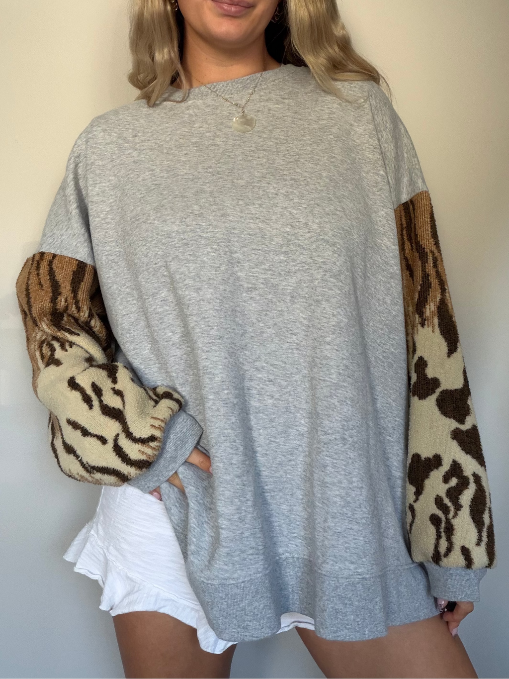 The Animal Print Upcycled Crewneck
