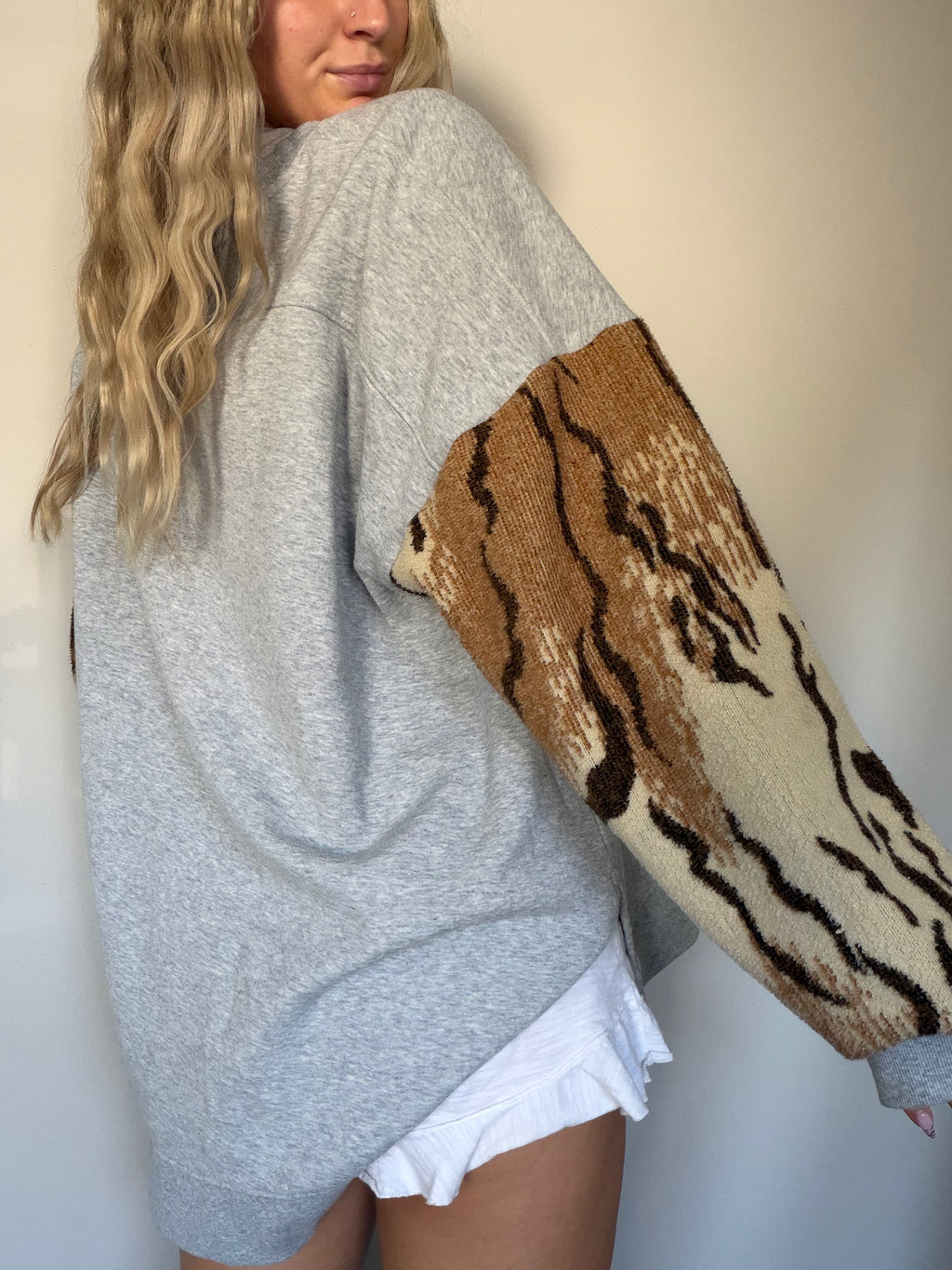 The Animal Print Upcycled Crewneck