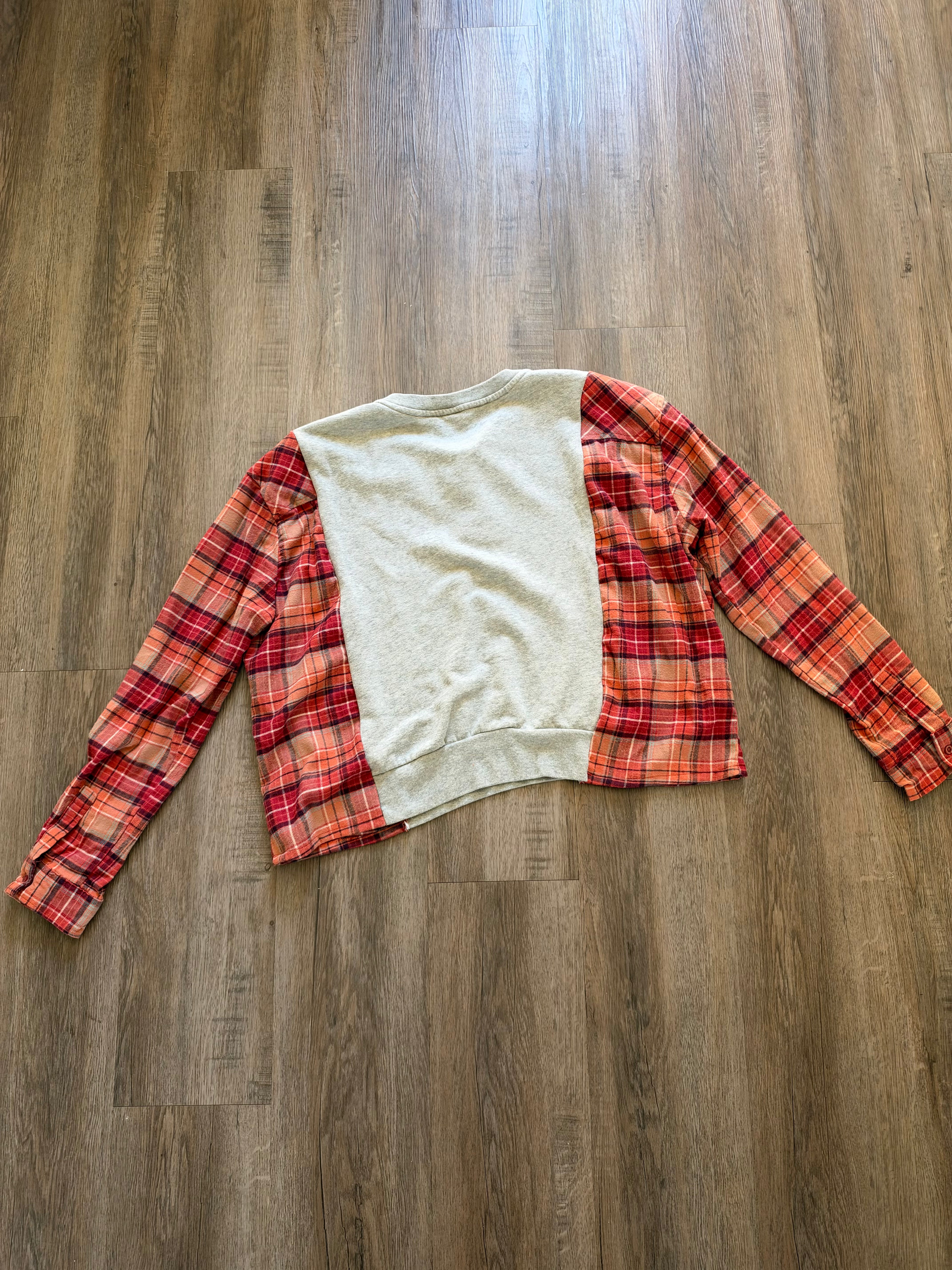 Upcycled Fall Flannel Crewneck