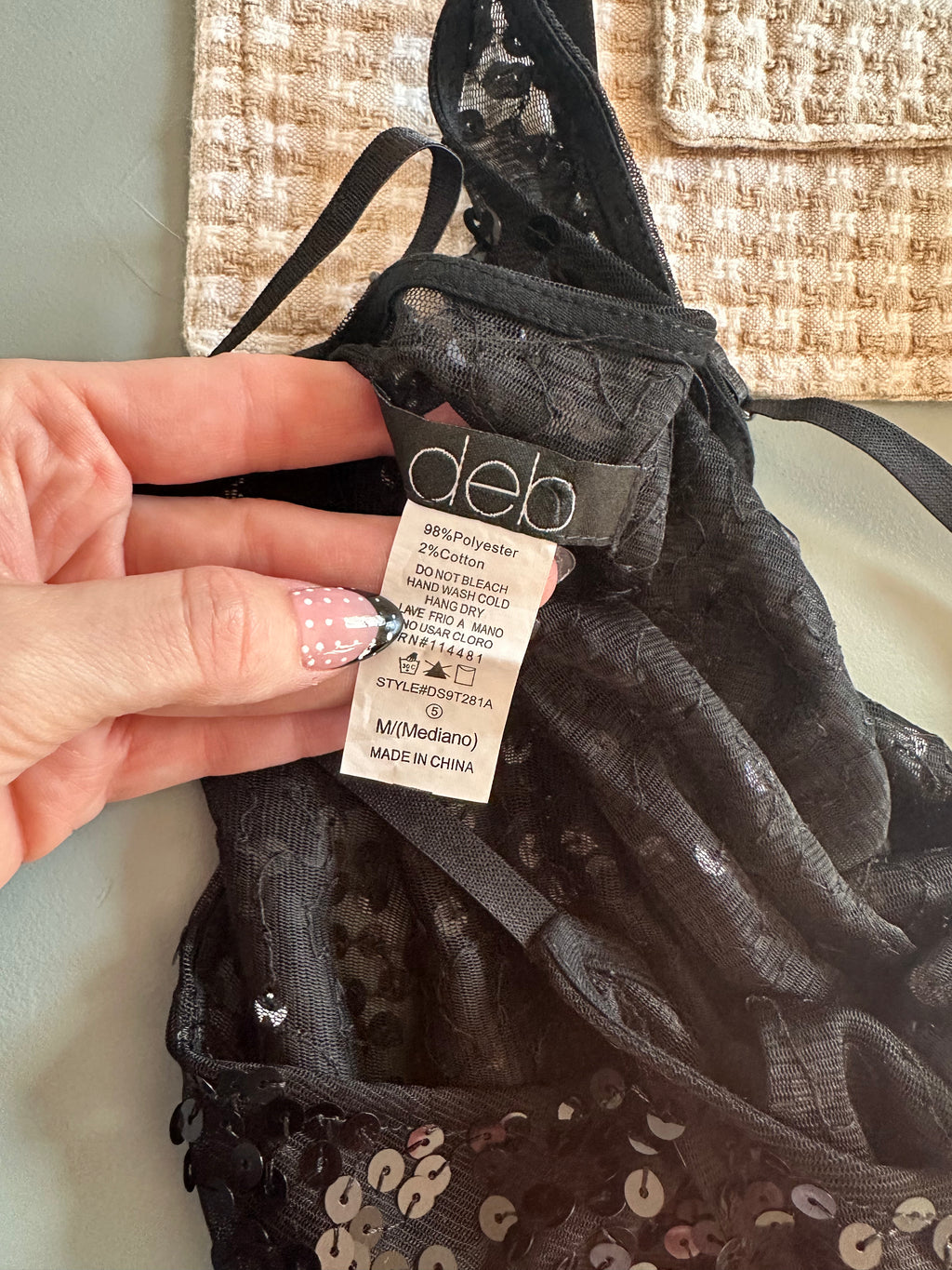 Sequin Black Tank Top