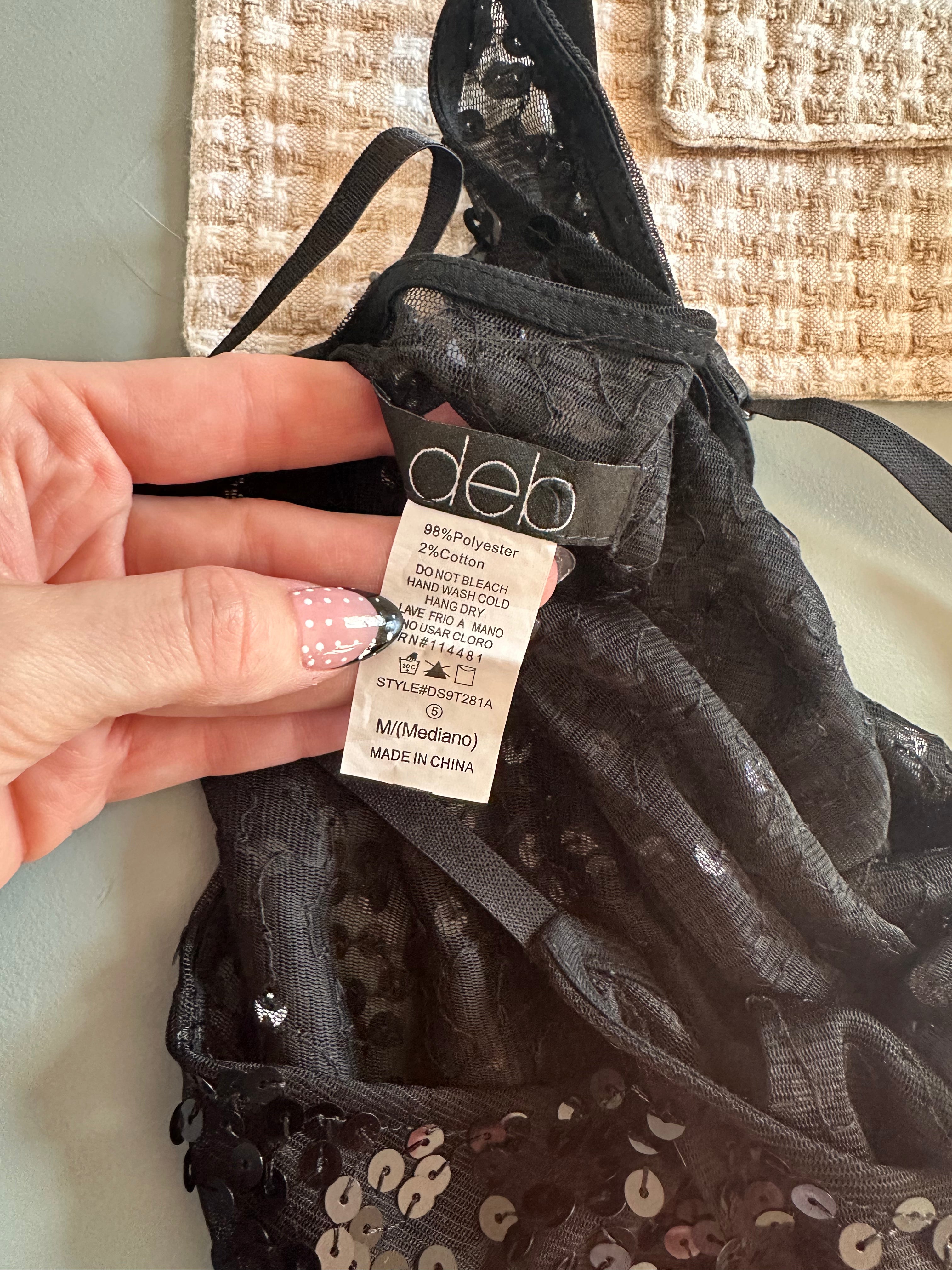 Sequin Black Tank Top