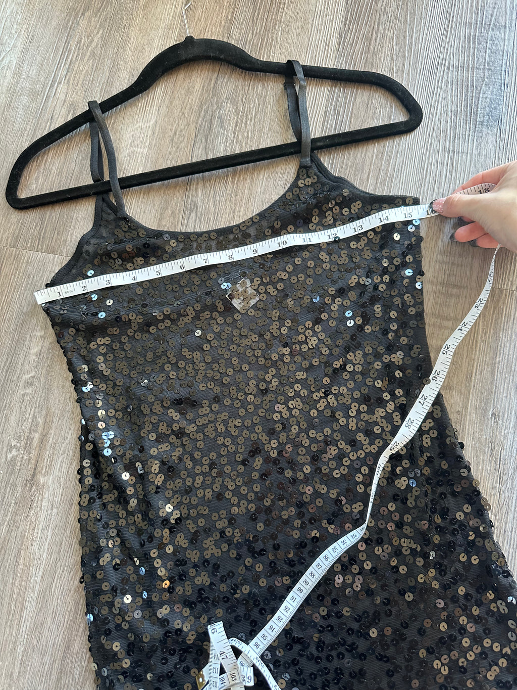 Sequin Black Tank Top
