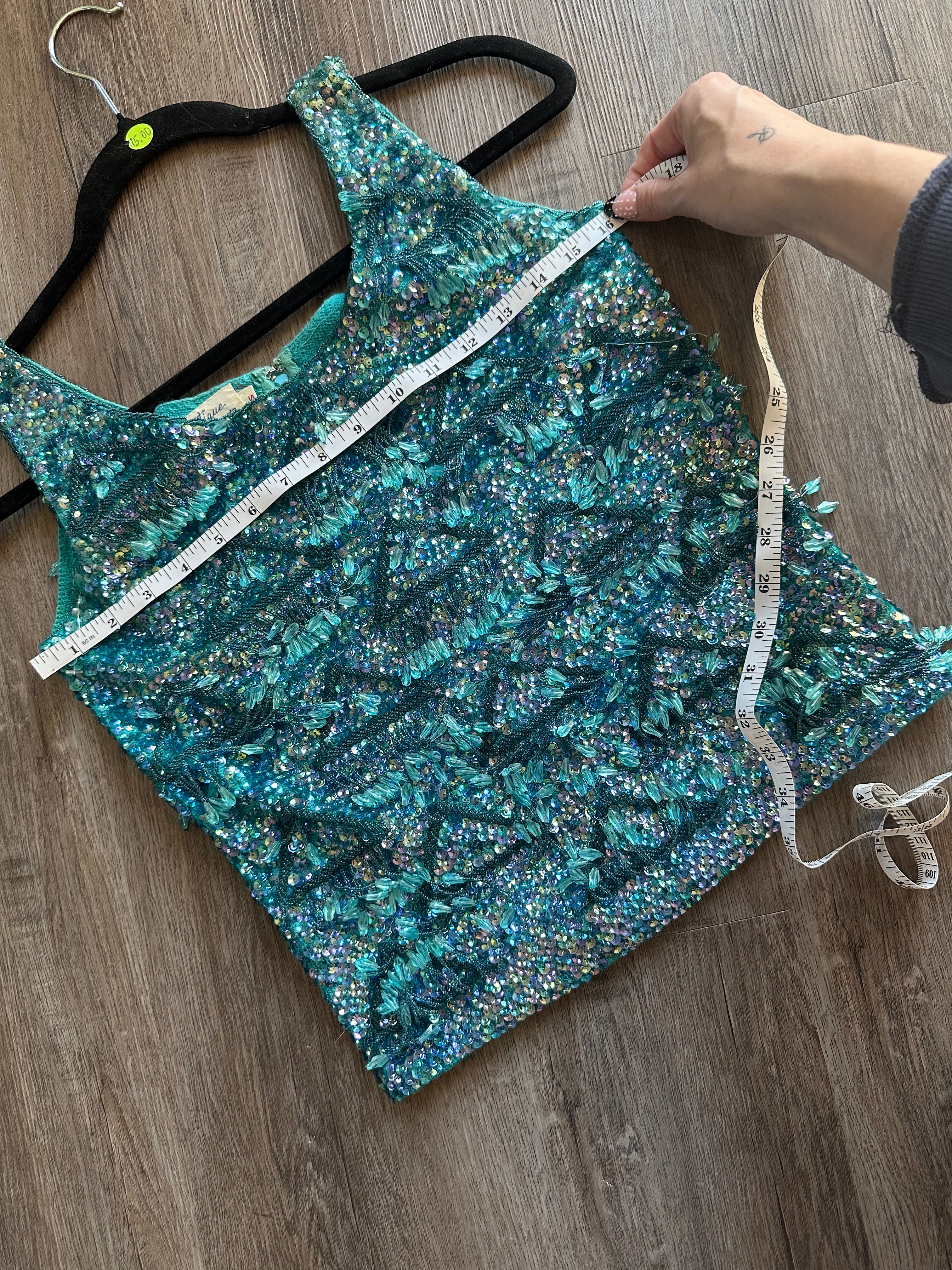 Hand Beaded Vintage Tank Top