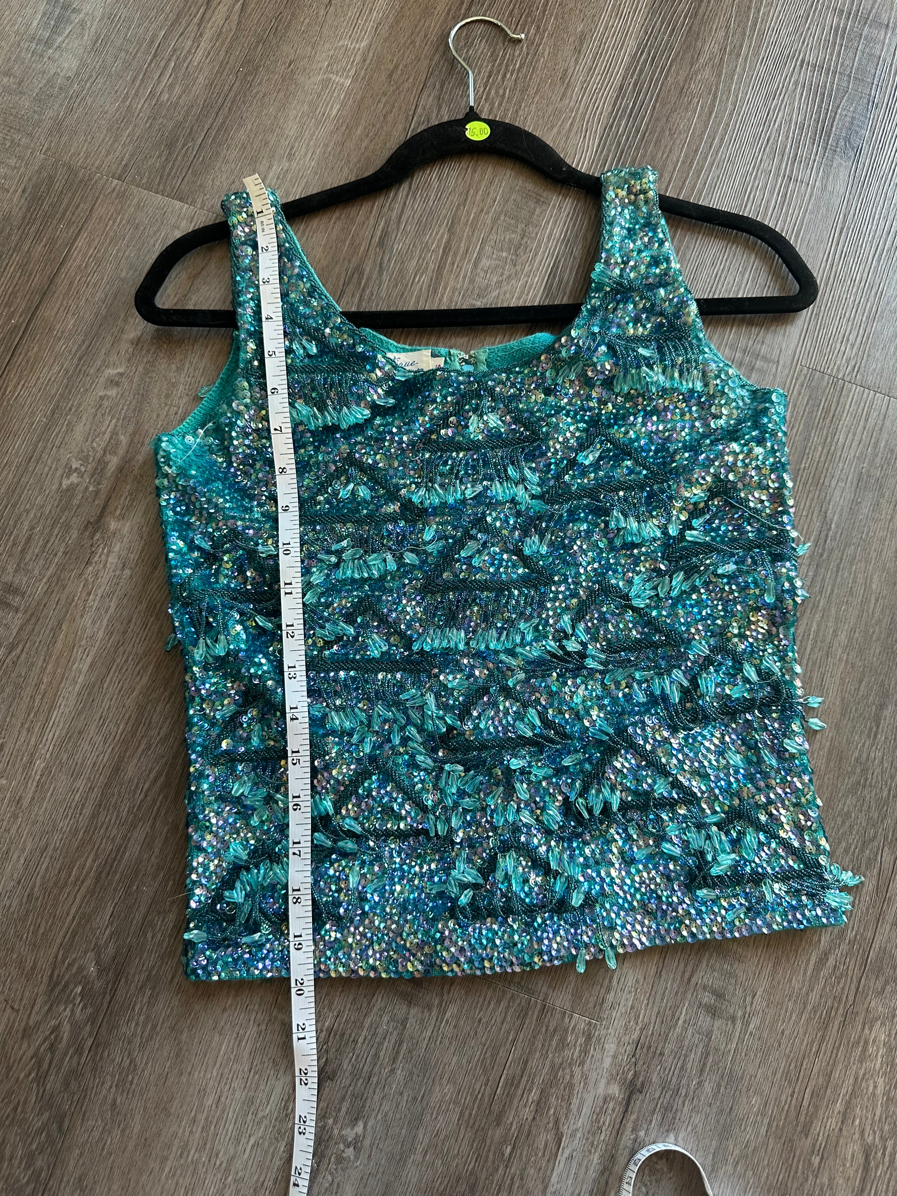 Hand Beaded Vintage Tank Top