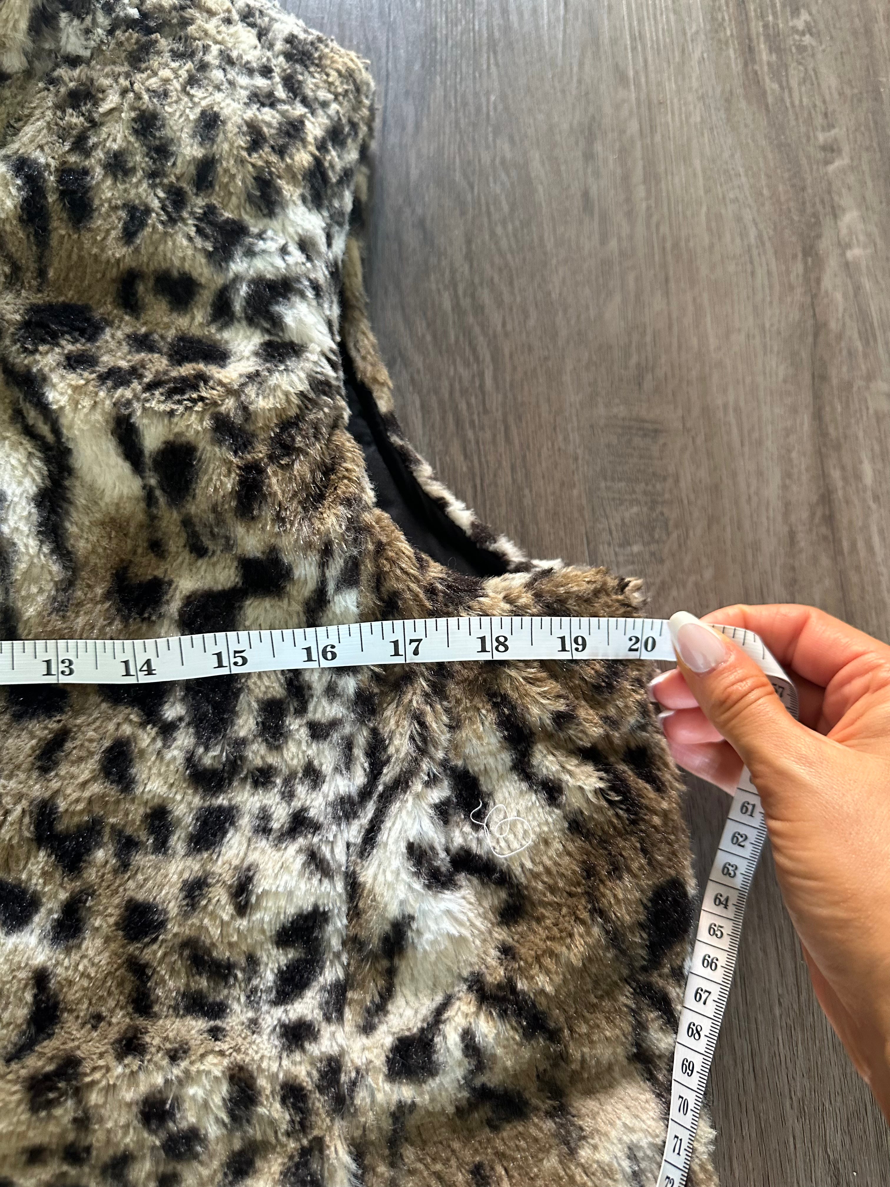 Reversible Faux Fur Cheetah Print Vest