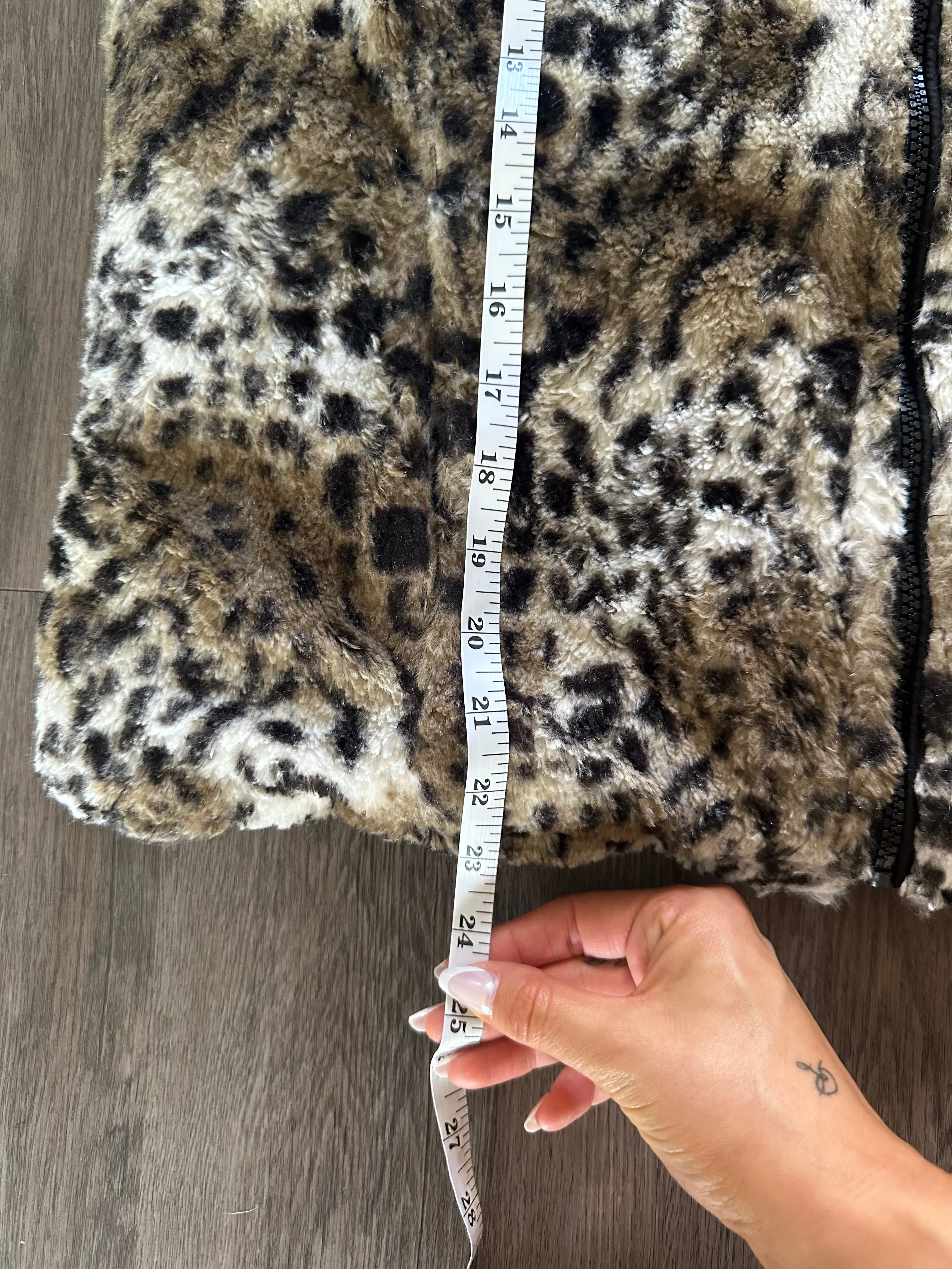 Reversible Faux Fur Cheetah Print Vest