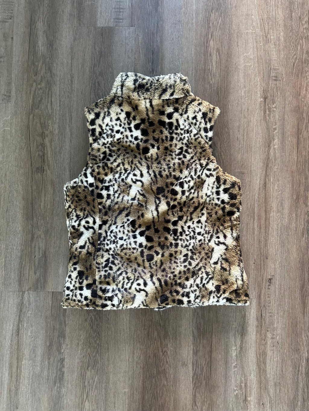 Reversible Faux Fur Cheetah Print Vest