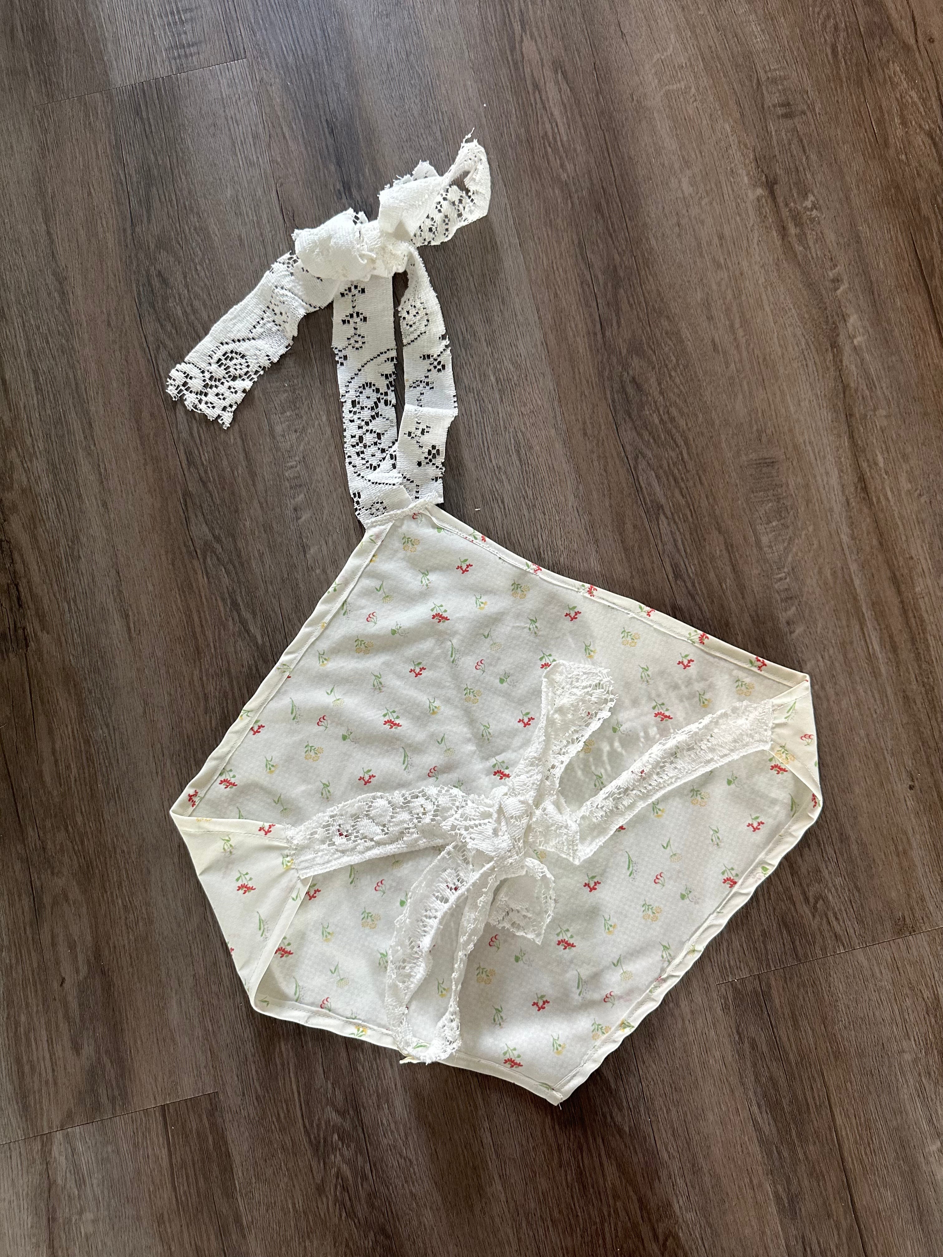 Handmade Lace Halter Floral Top