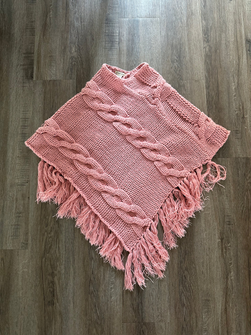 Pink Fringe Poncho