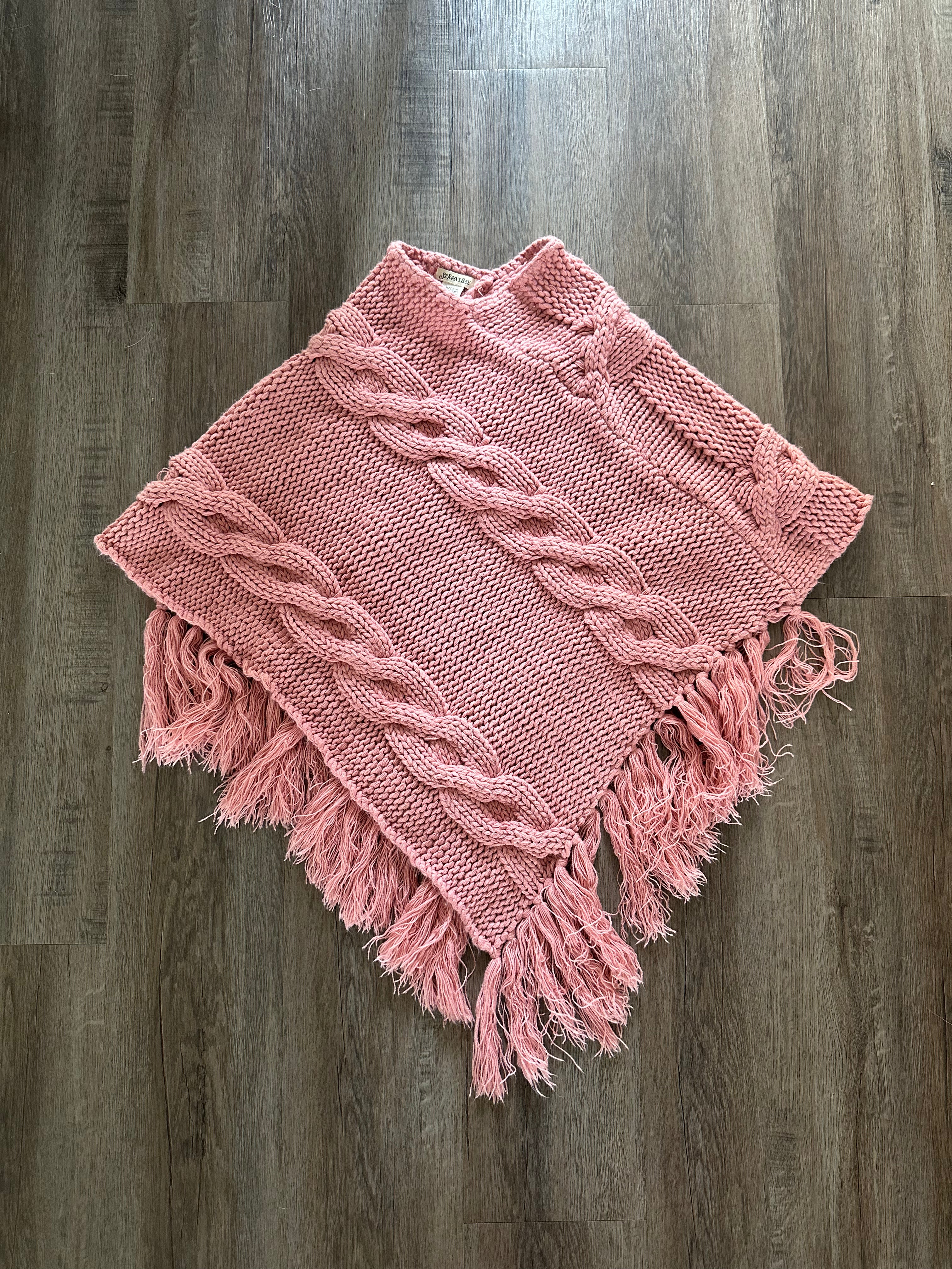 Pink Fringe Poncho