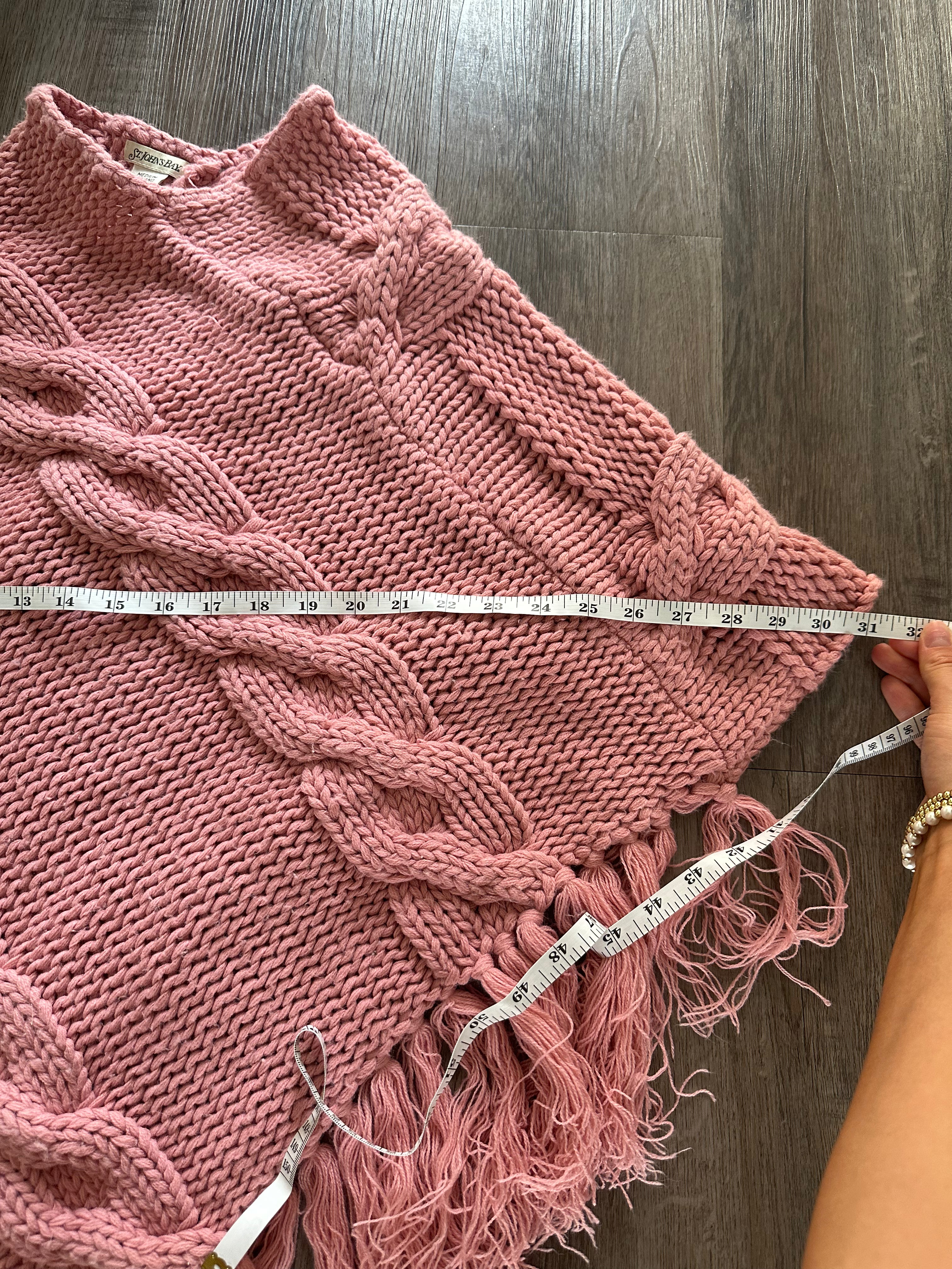 Pink Fringe Poncho