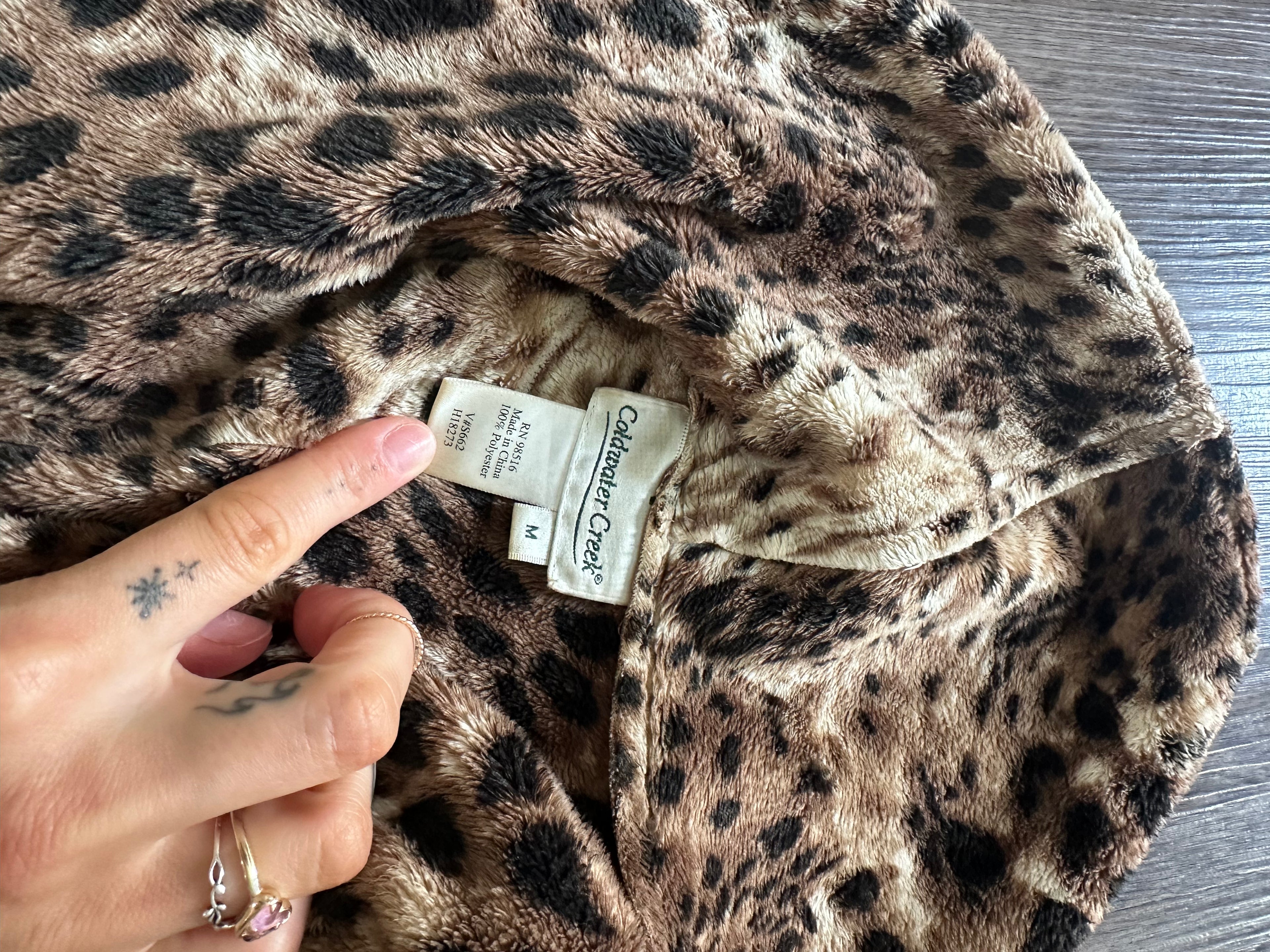 Vintage Cheetah Faux Fur Lined Coat