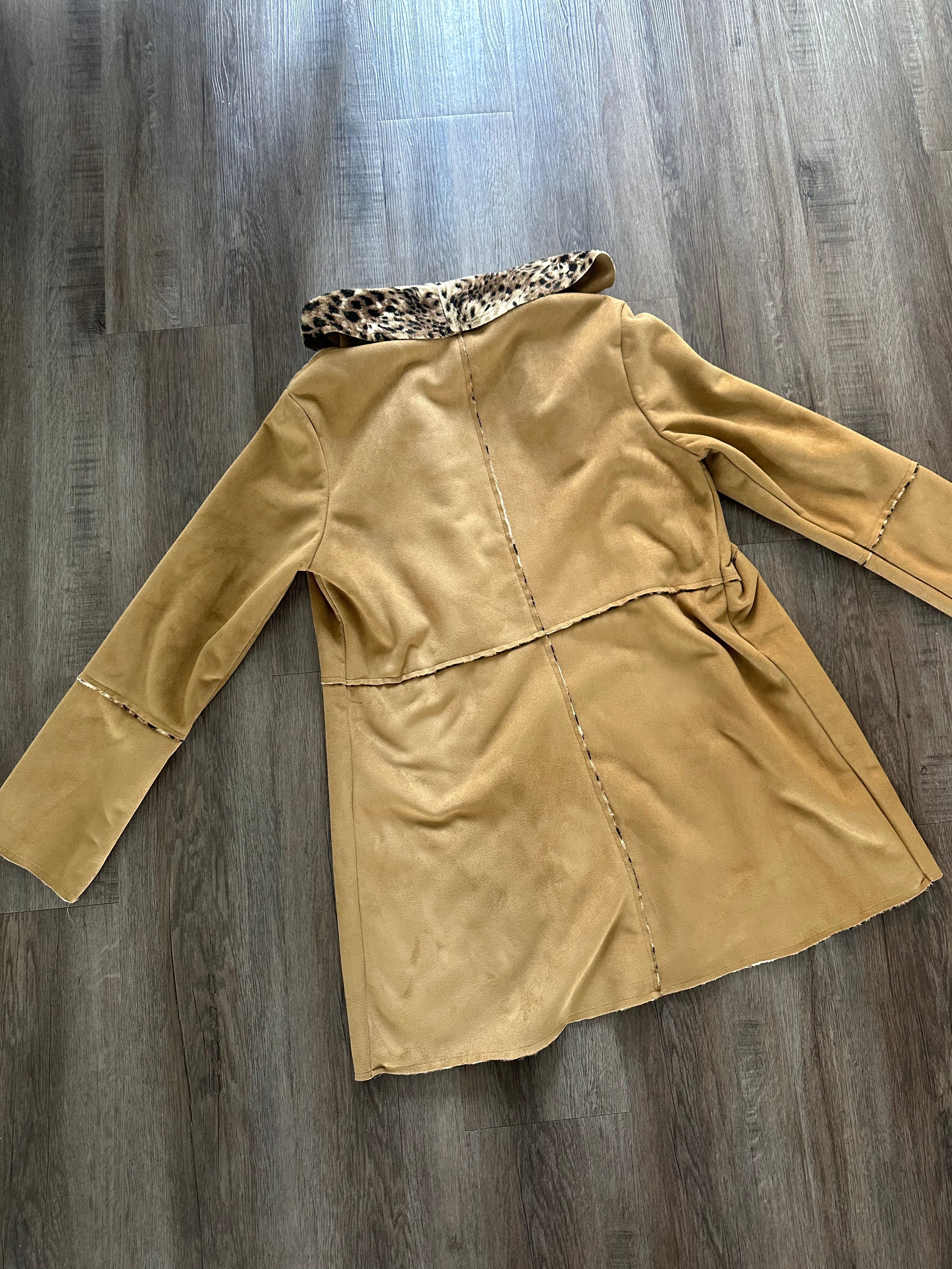 Vintage Cheetah Faux Fur Lined Coat