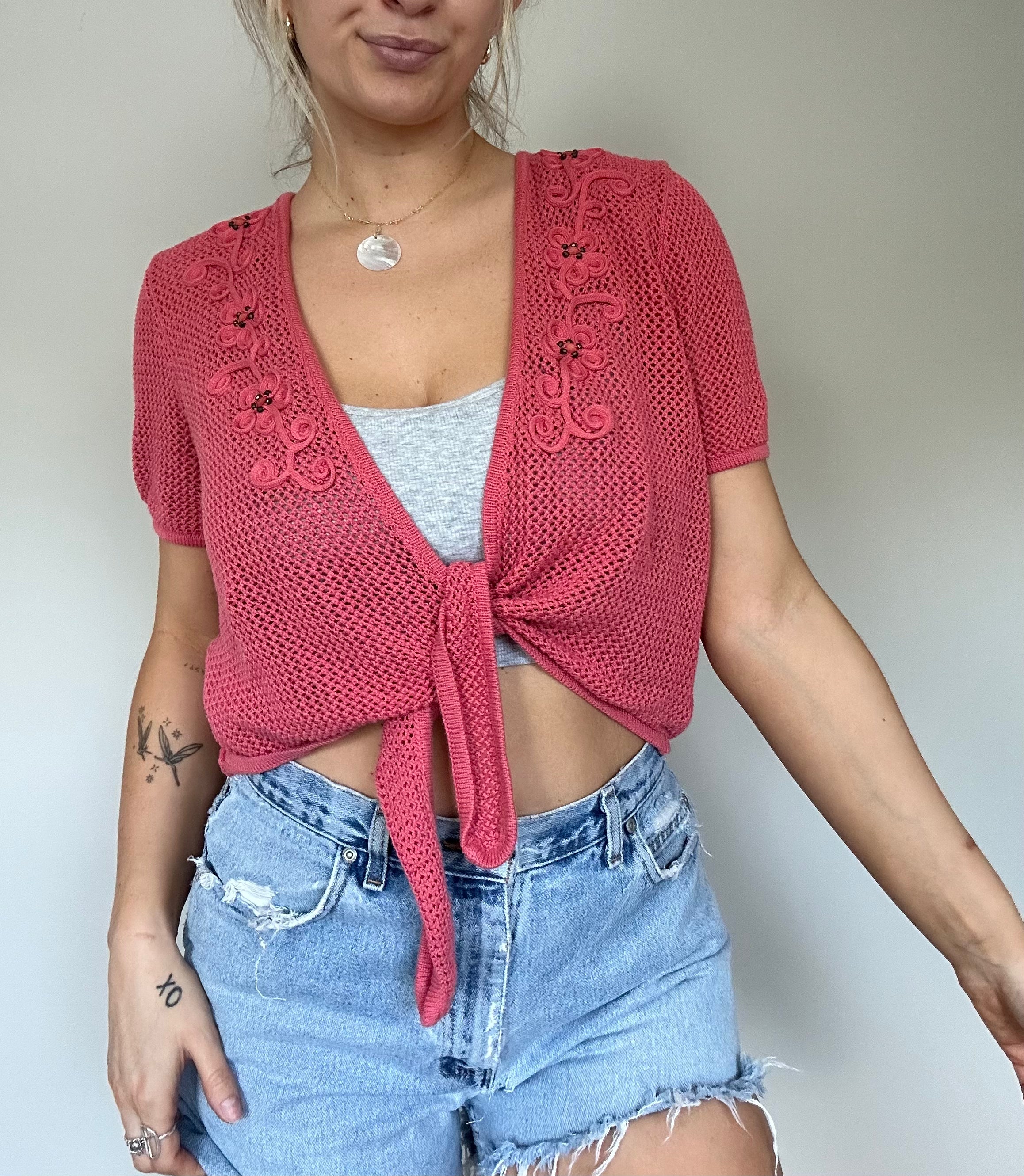 Floral Tie Front Cardigan