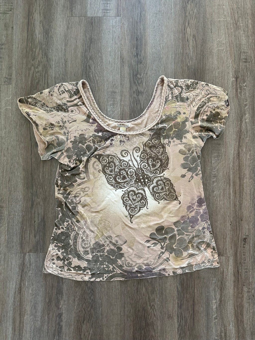 Y2K Lucky Brand Butterfly Top