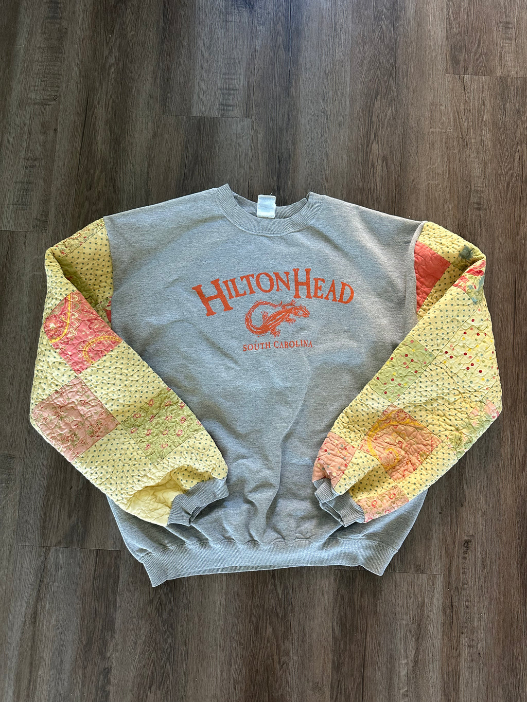 Upcycled Quilted Sleeve Crewneck