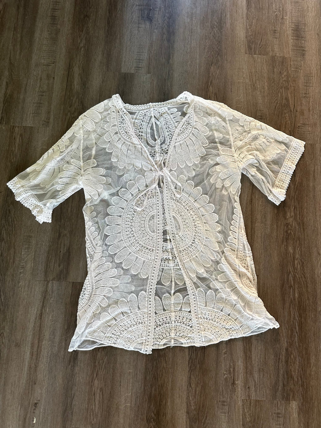 Boho Tie Front Flowy Cardigan