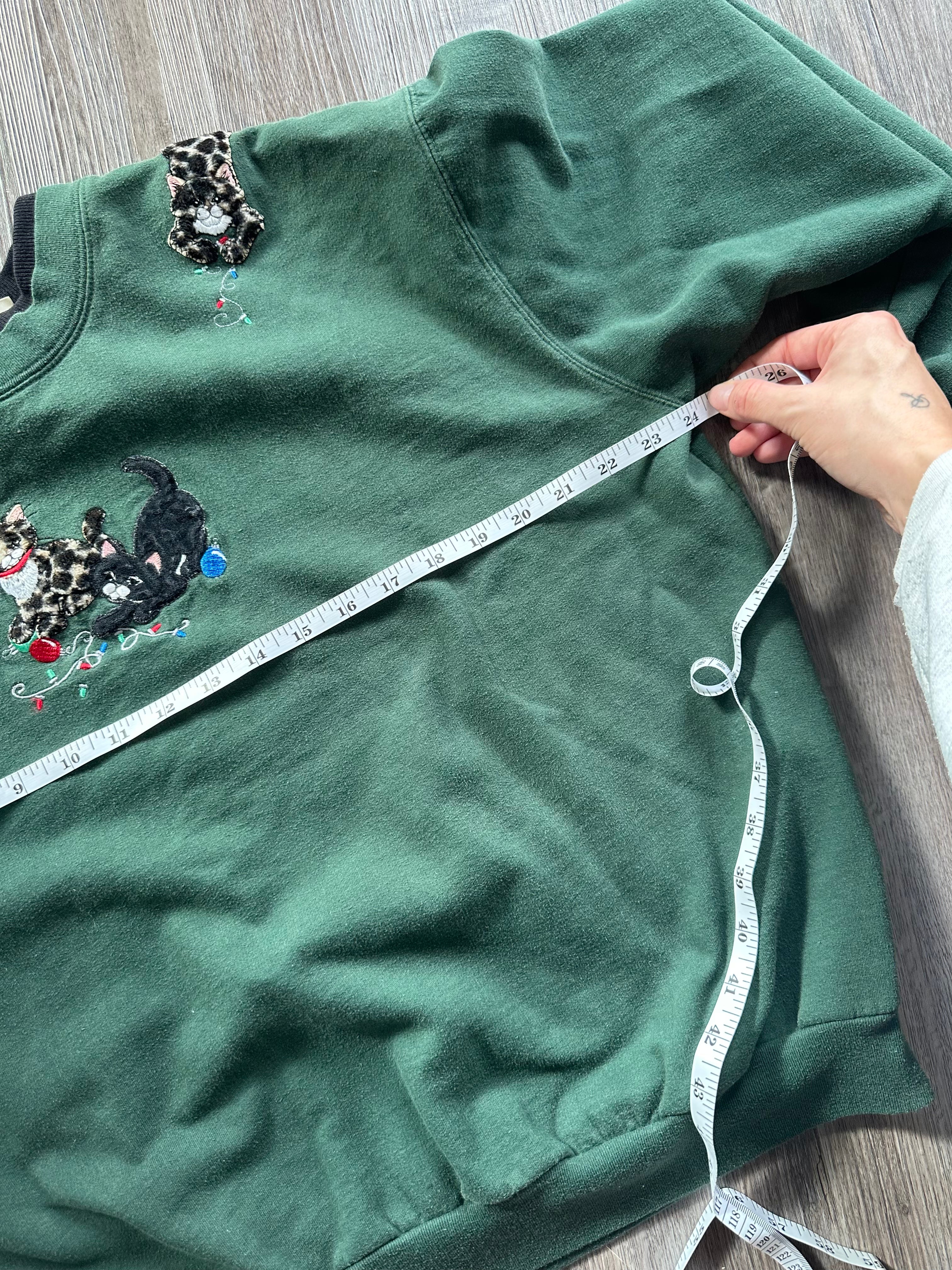 Mock Neck Christmas Cat Sweatshirt