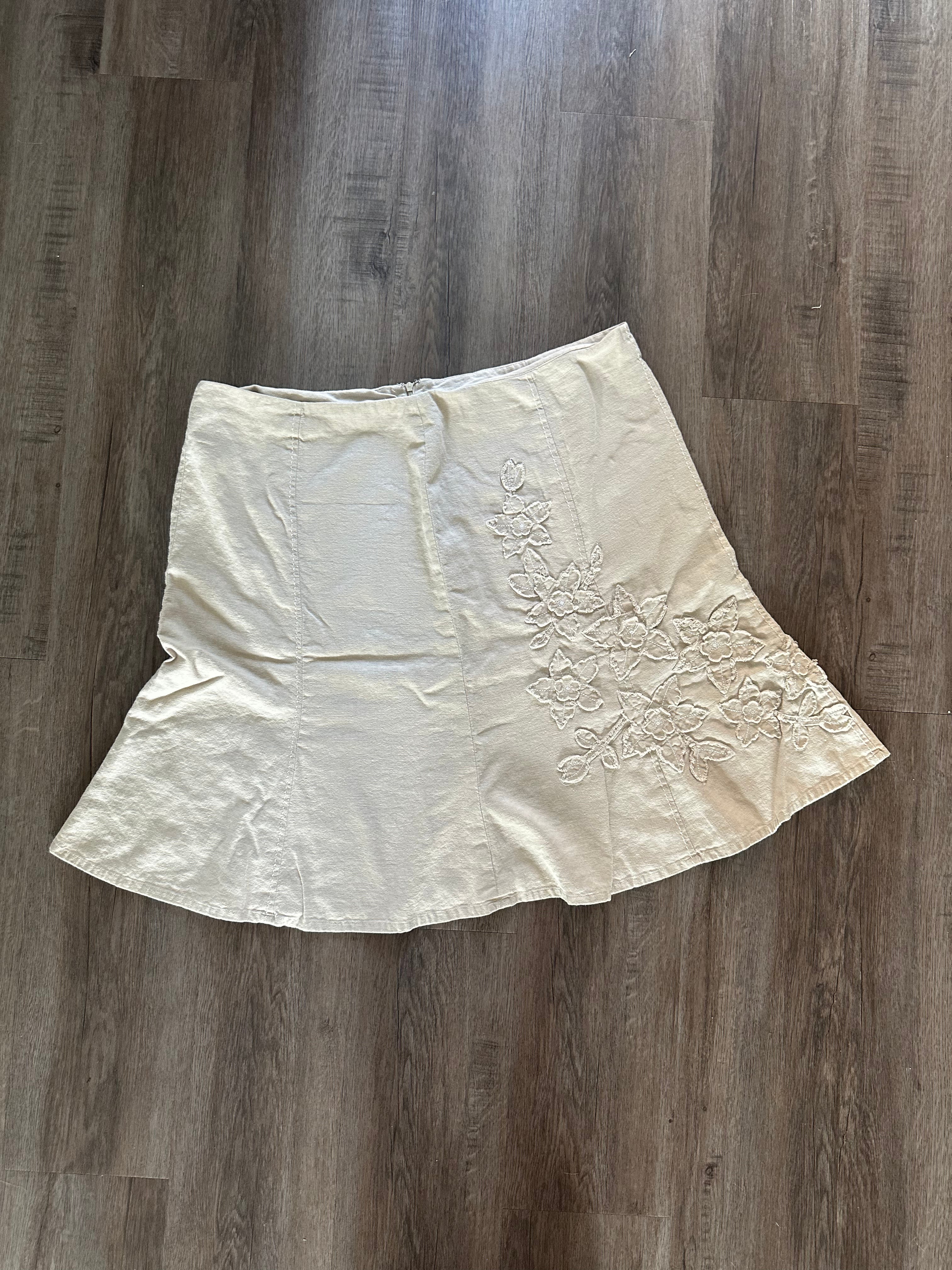 Vintage Floral Midi Skirt