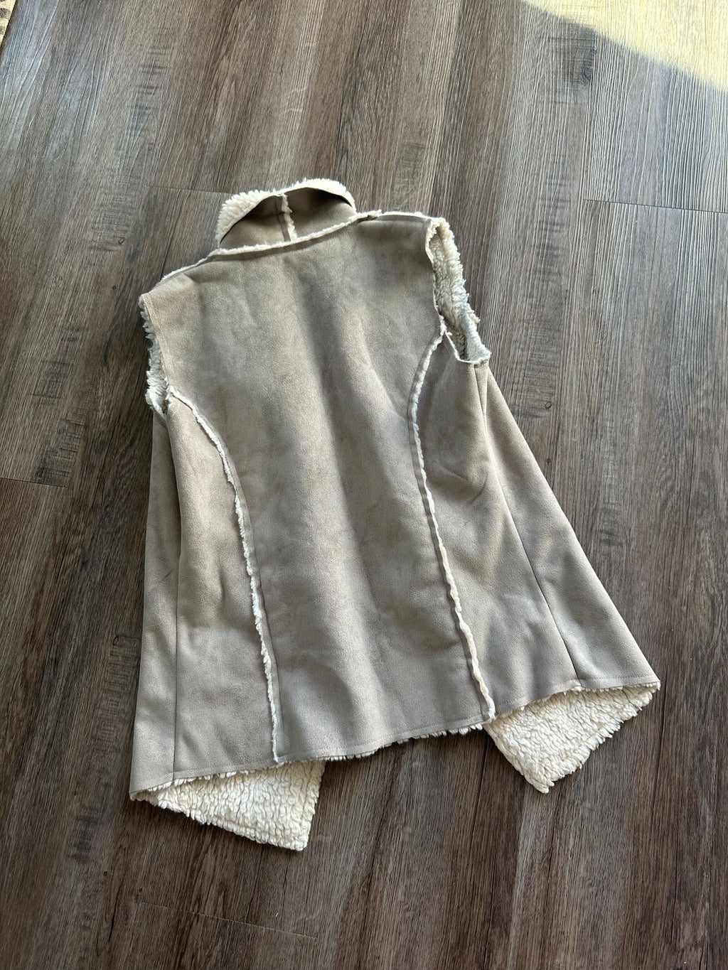 Faux Suede Sherpa Vest