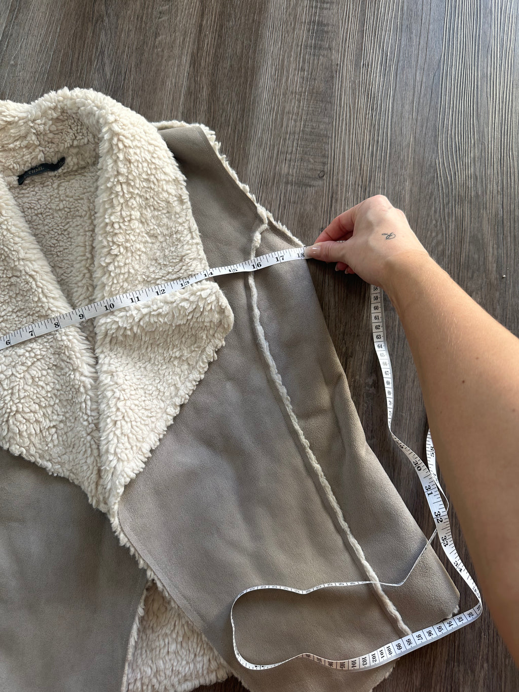 Faux Suede Sherpa Vest