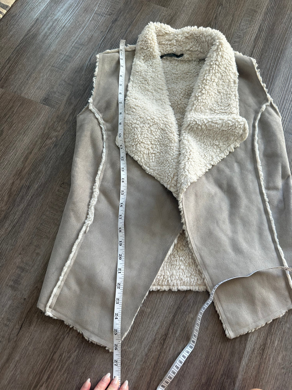 Faux Suede Sherpa Vest