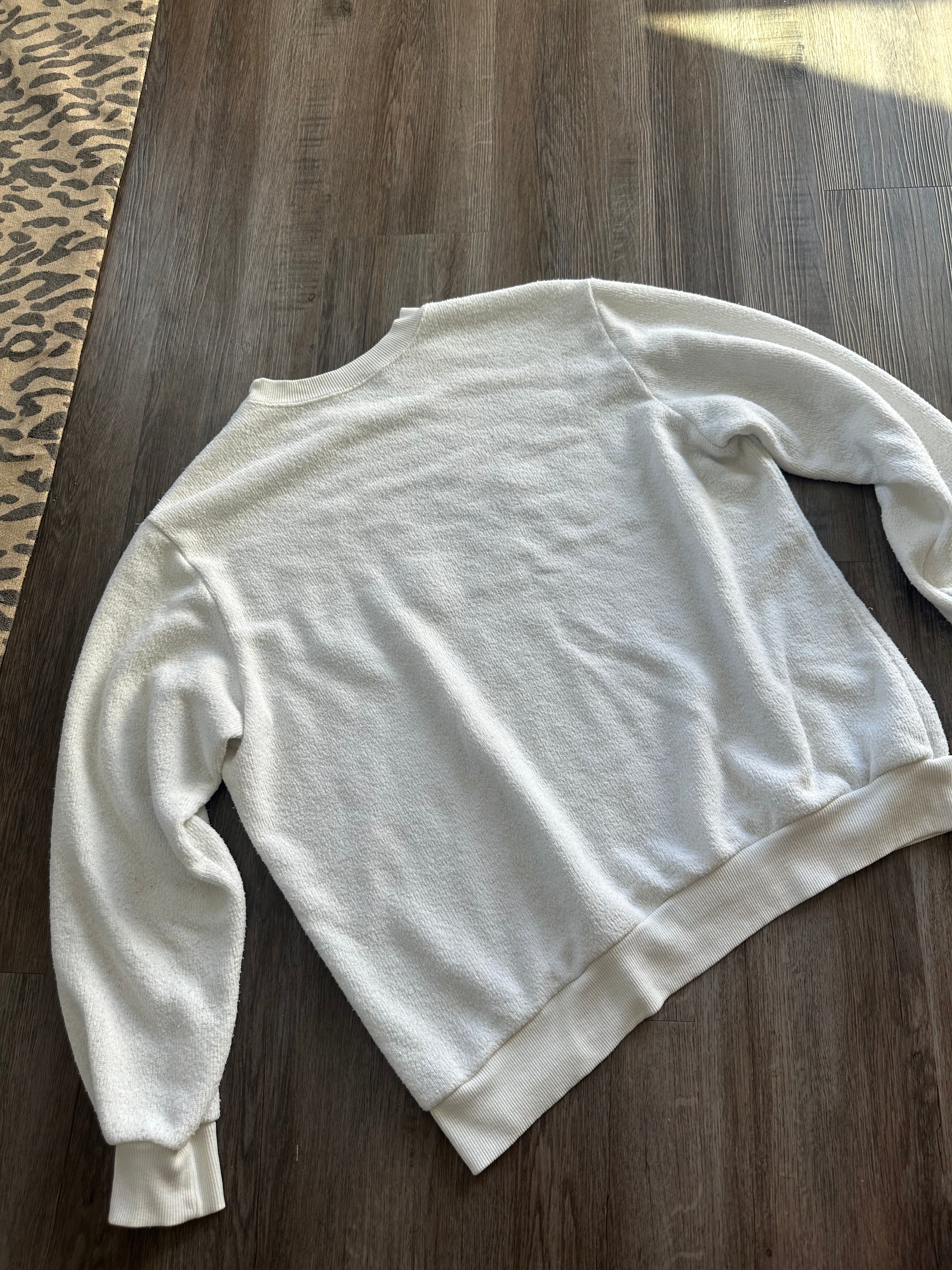 BonWorth White Embroidered Crewneck