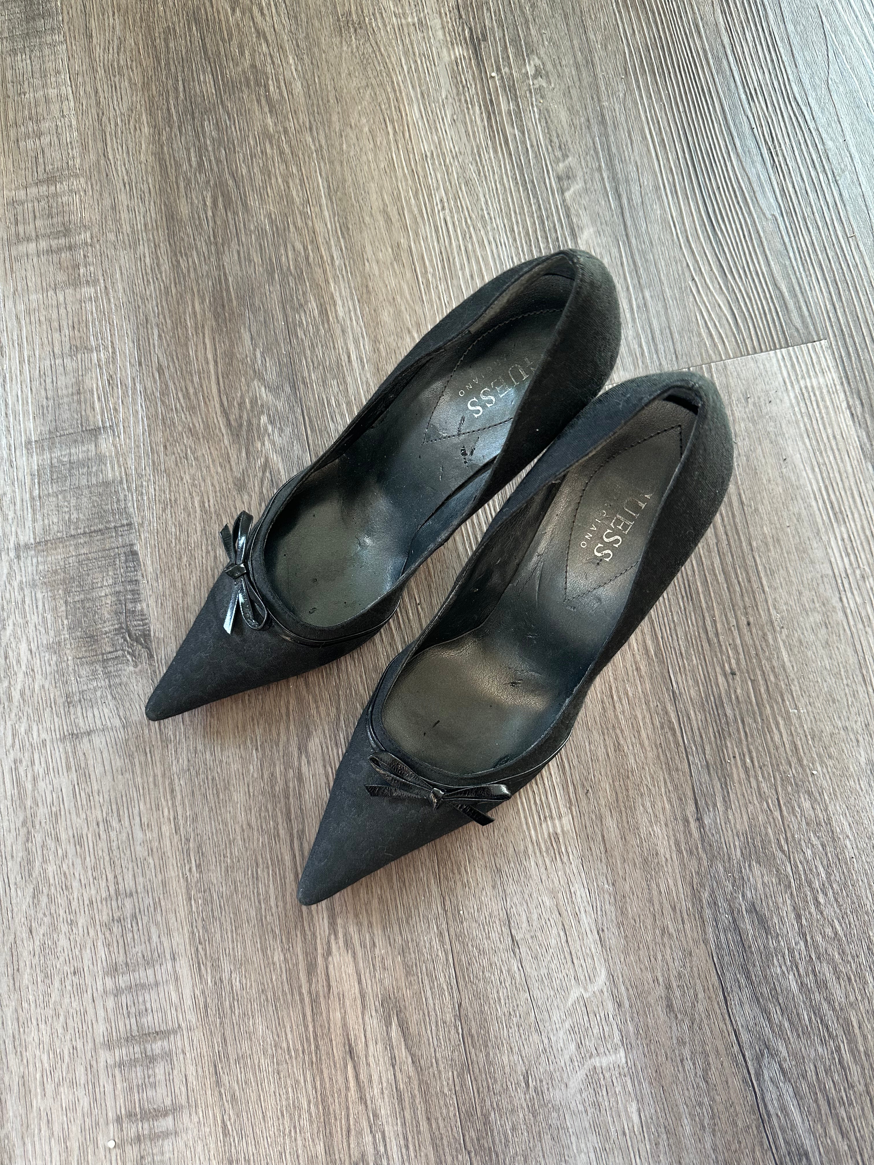 Black Guess Pointed Toe Heels