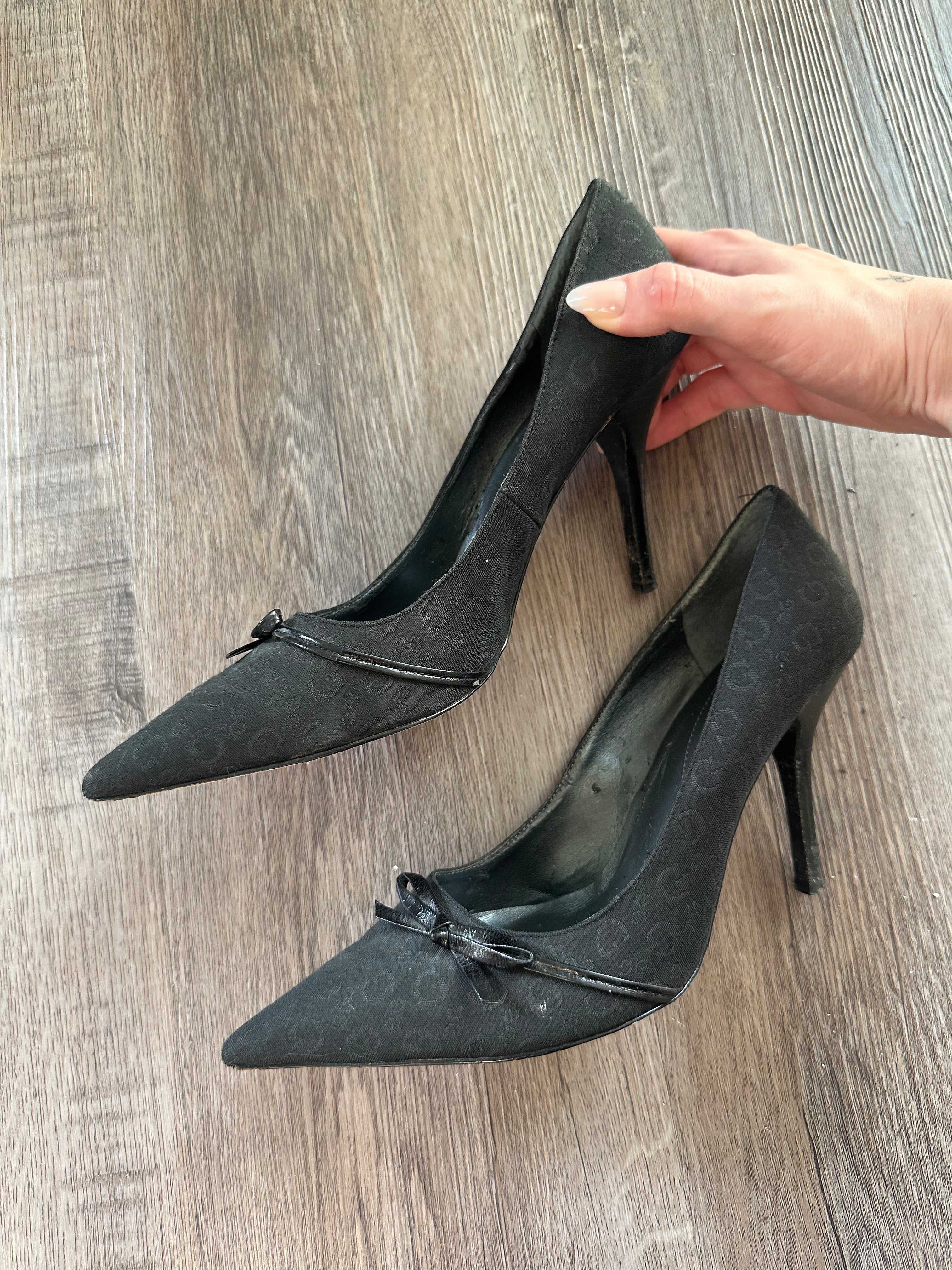 Black Guess Pointed Toe Heels