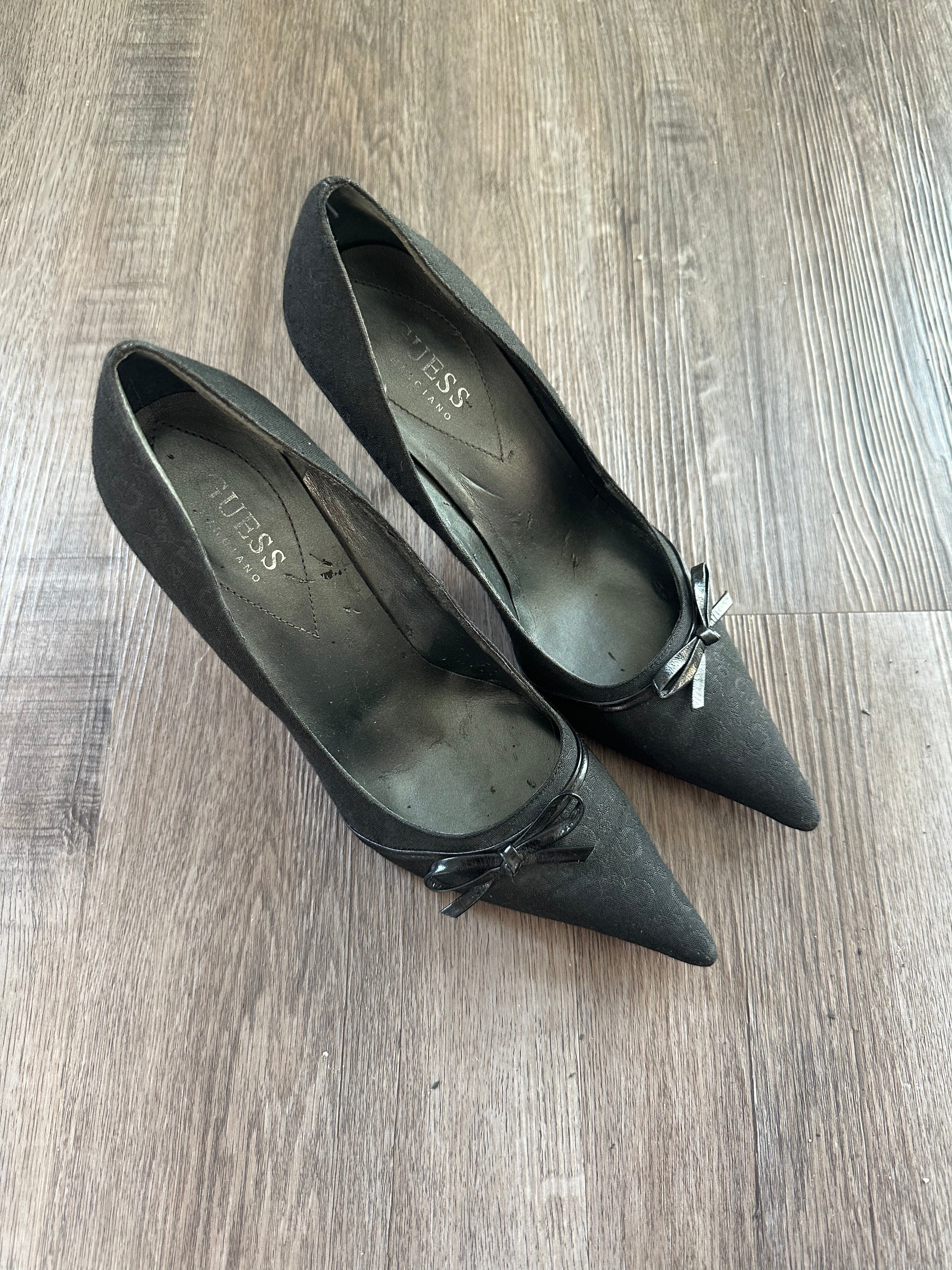 Black Guess Pointed Toe Heels