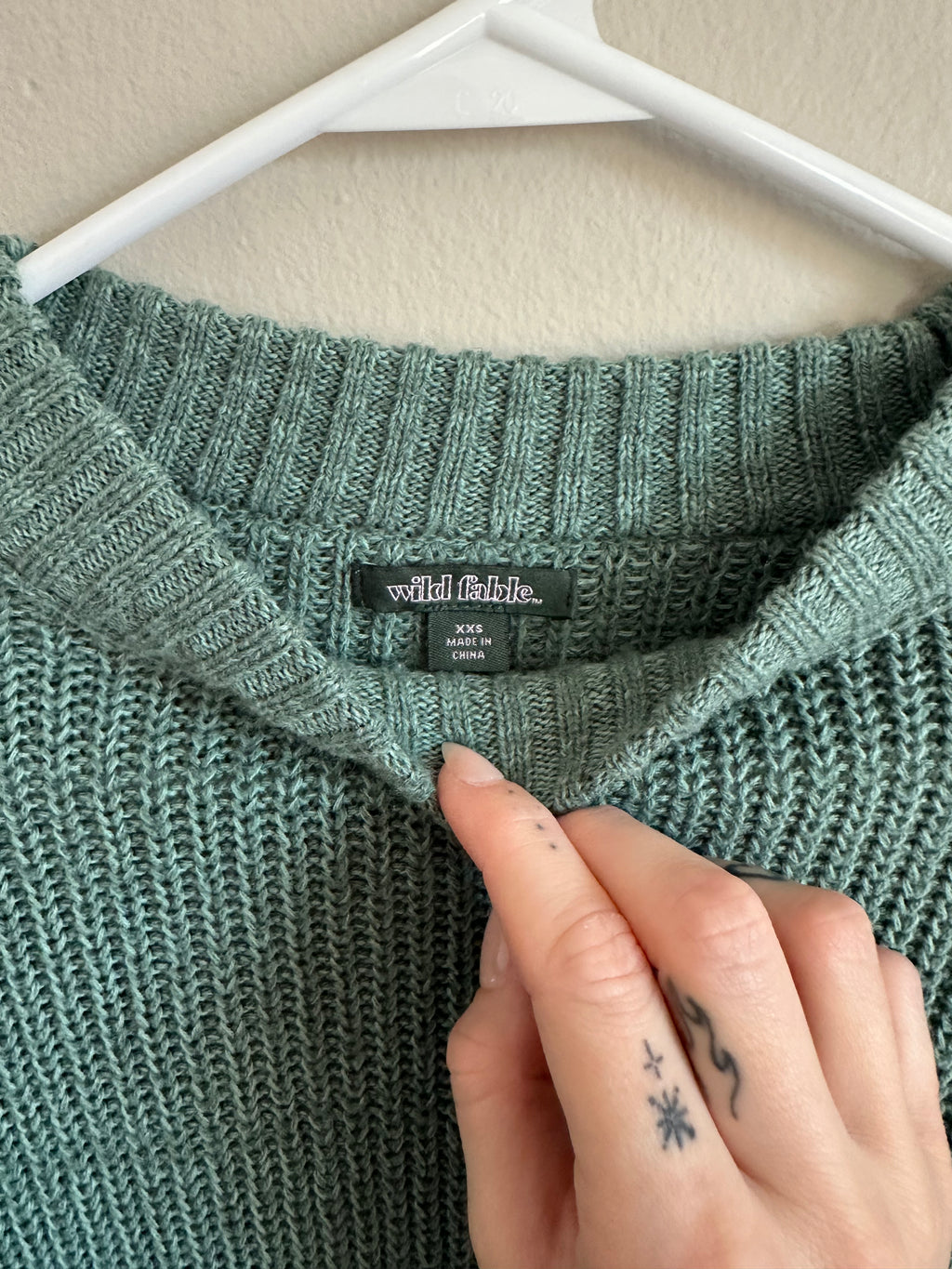 Green Cropped Sweater