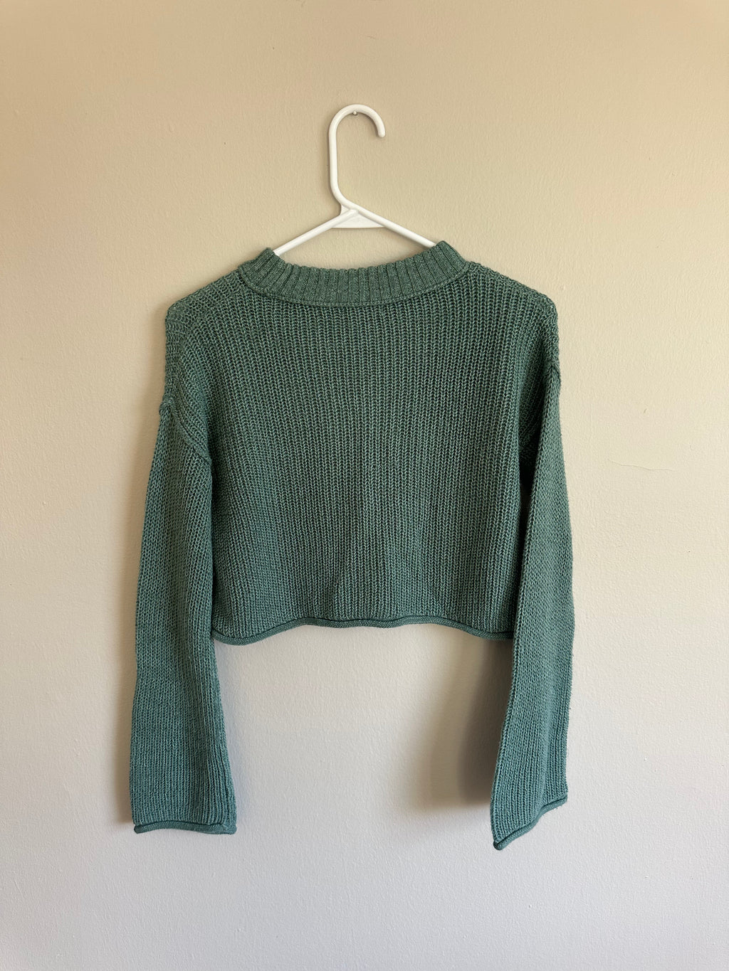 Green Cropped Sweater