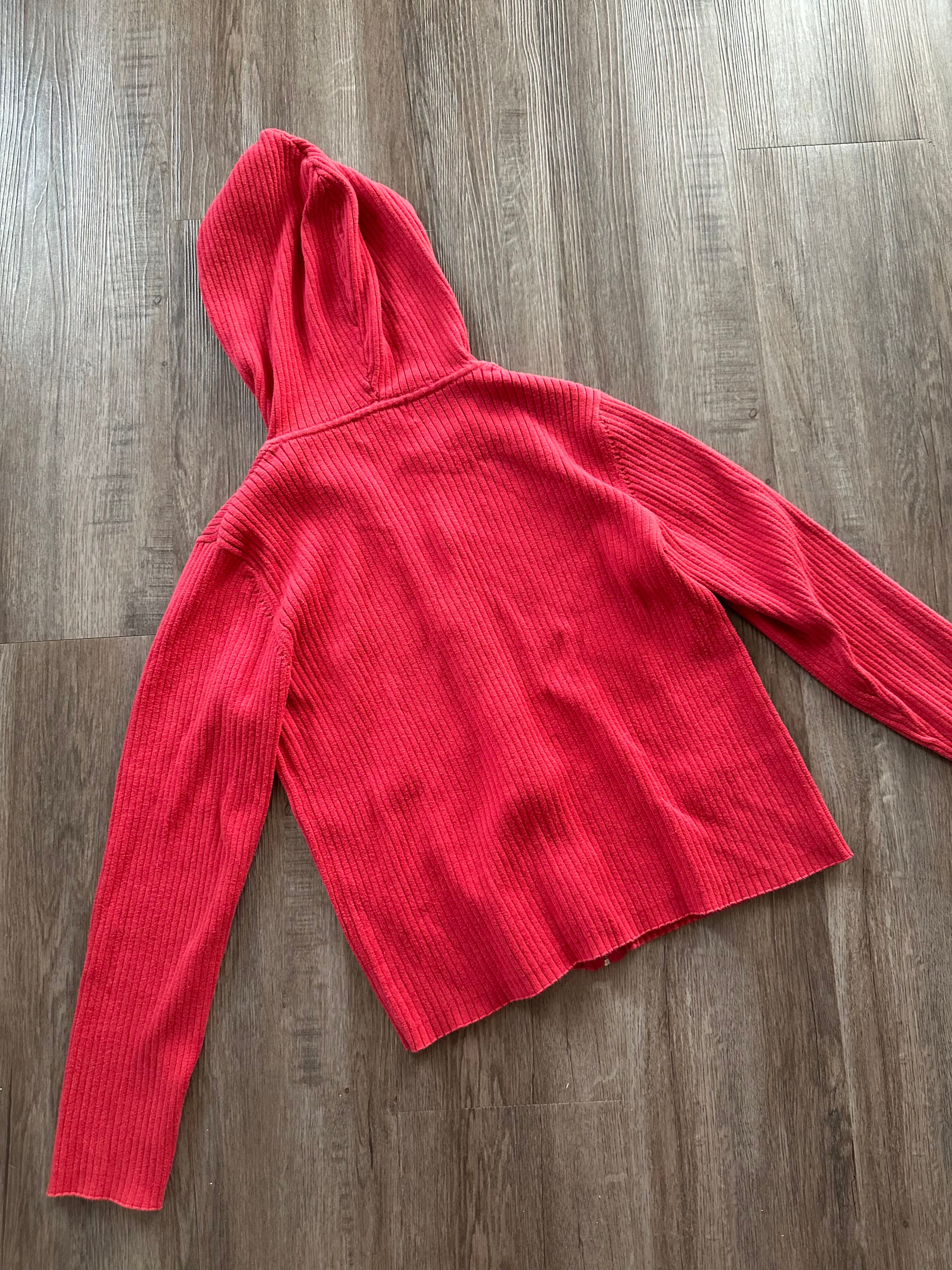 Ribbed Zip Up Hooded Jacket