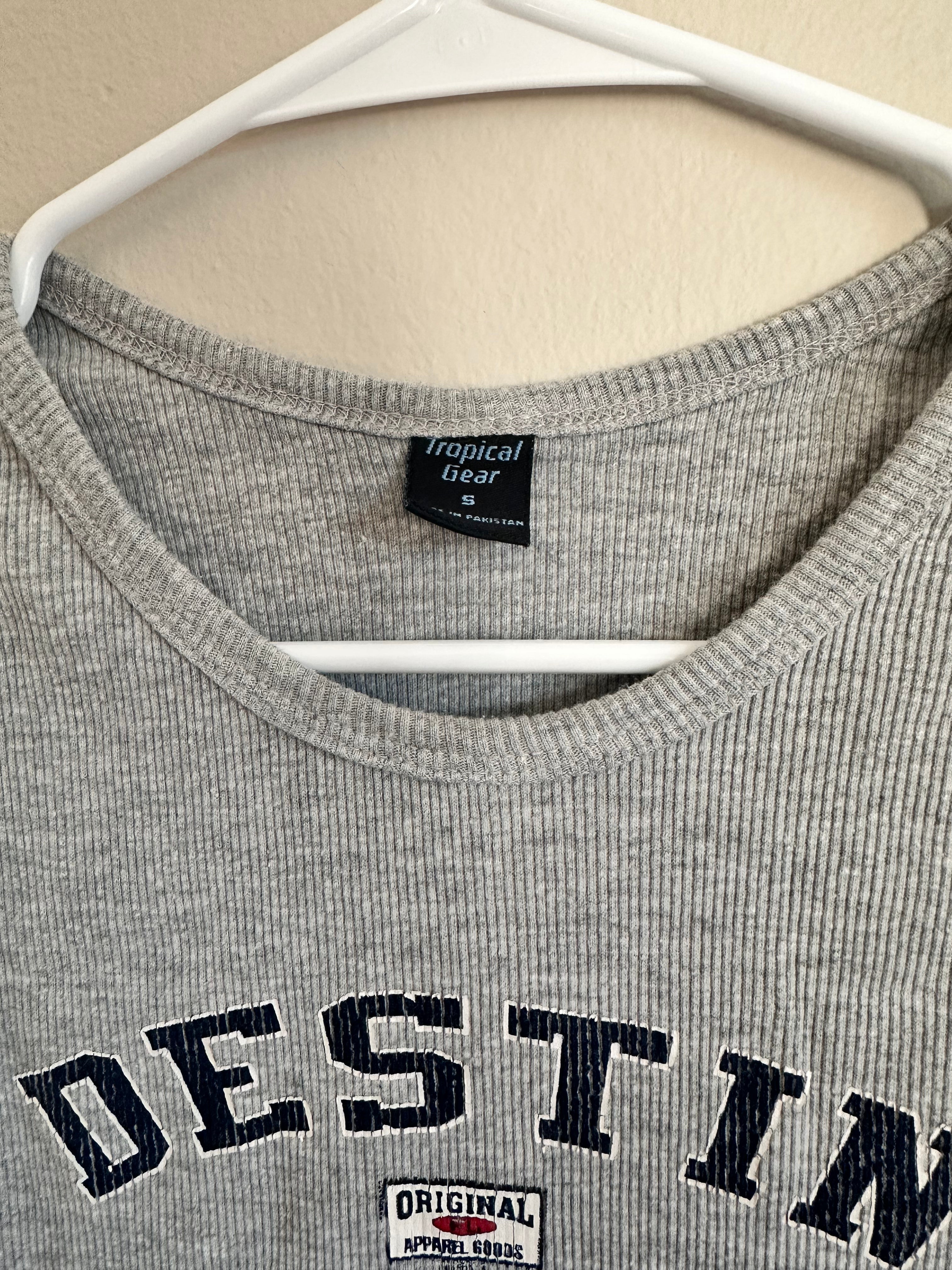 Destin Grey Ribbed Tank Top