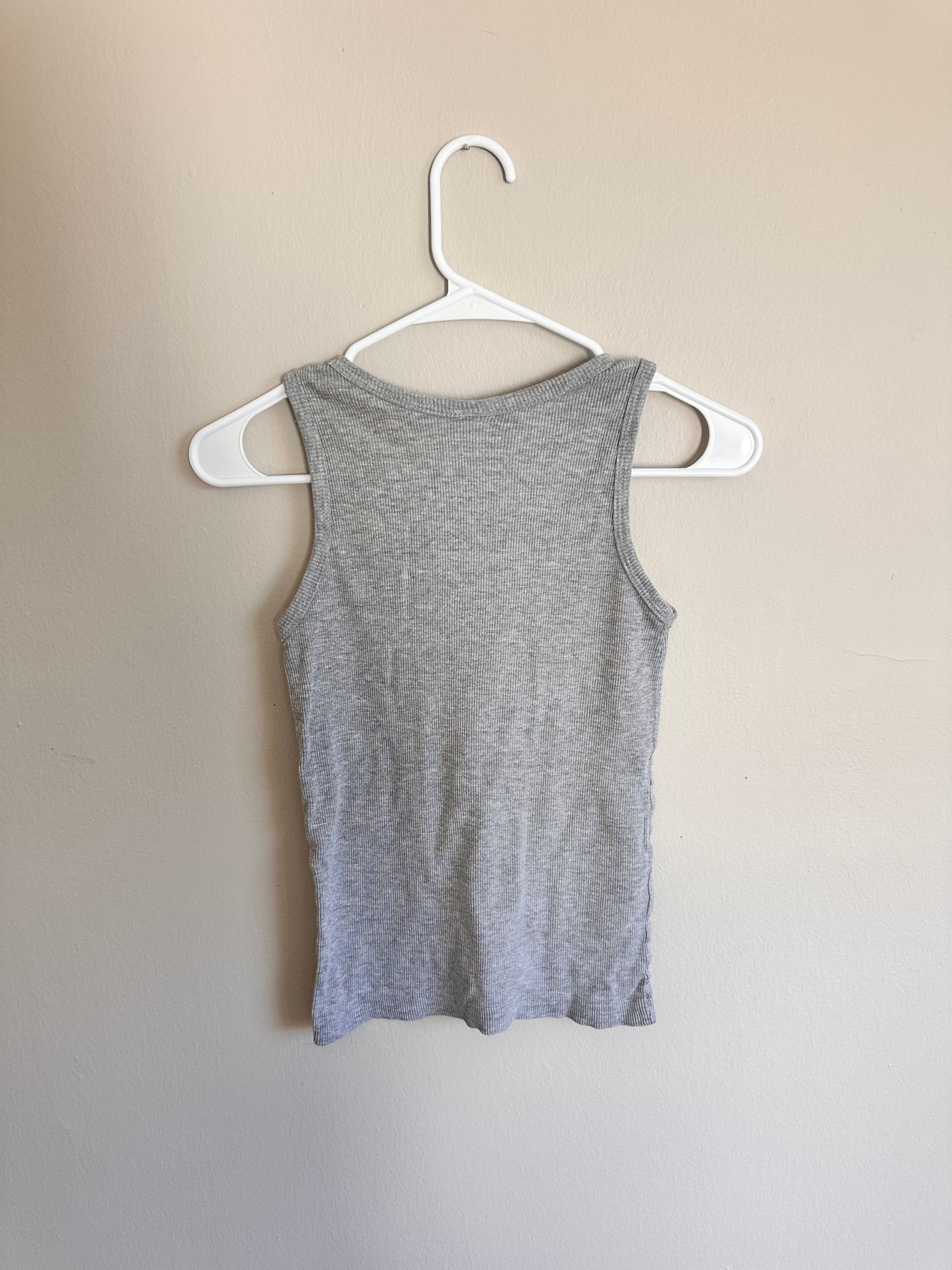 Destin Grey Ribbed Tank Top