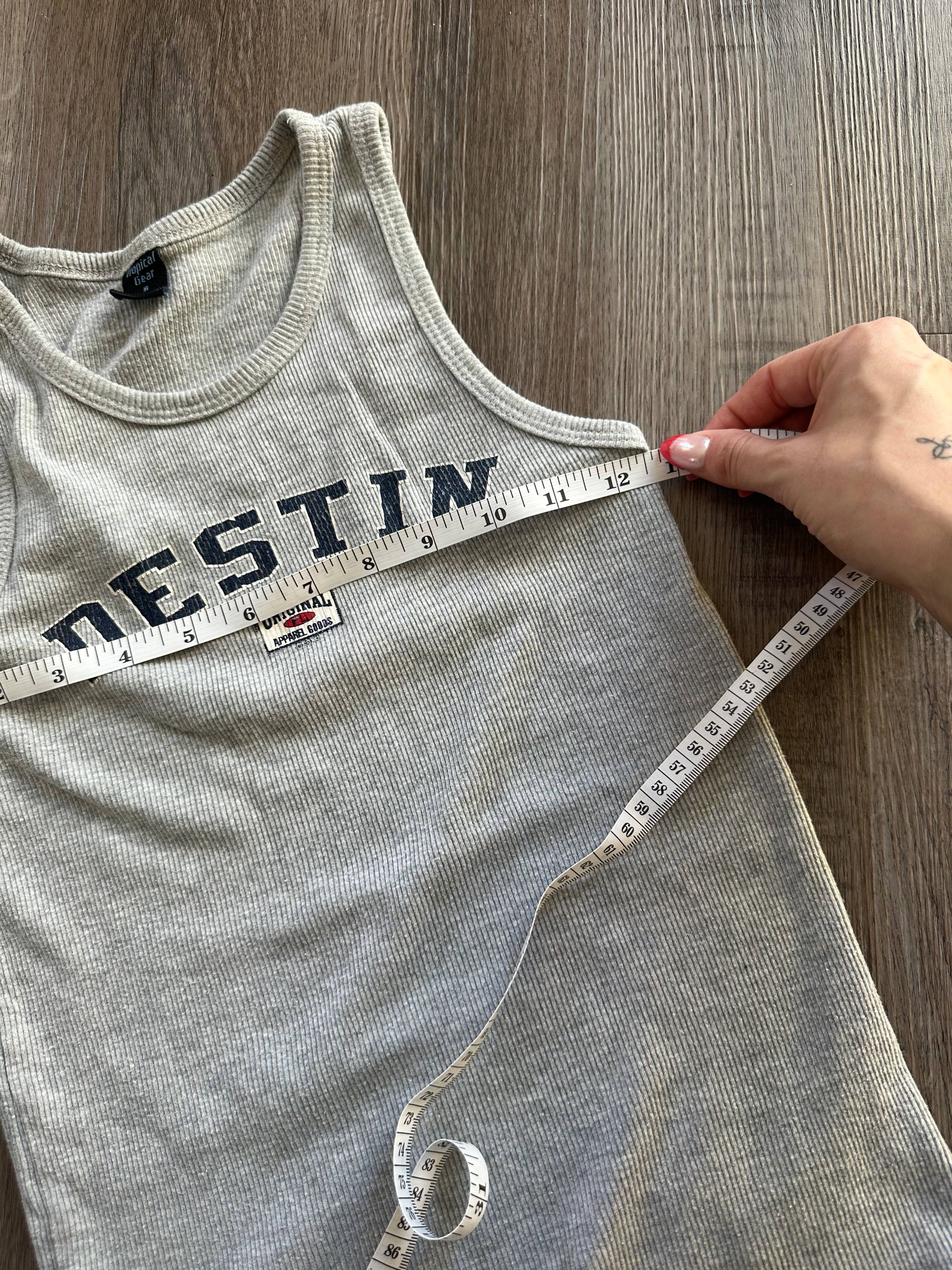 Destin Grey Ribbed Tank Top