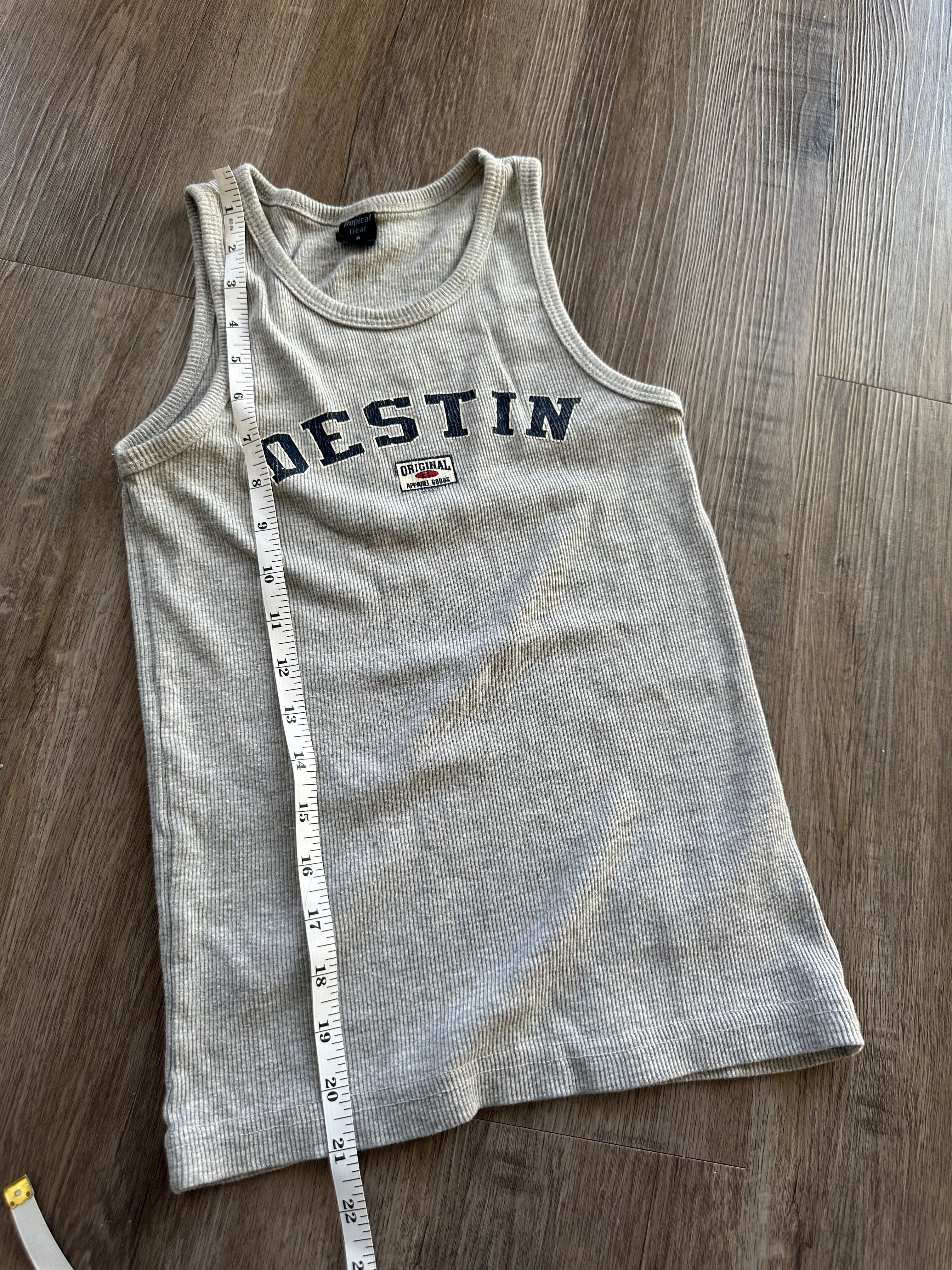 Destin Grey Ribbed Tank Top
