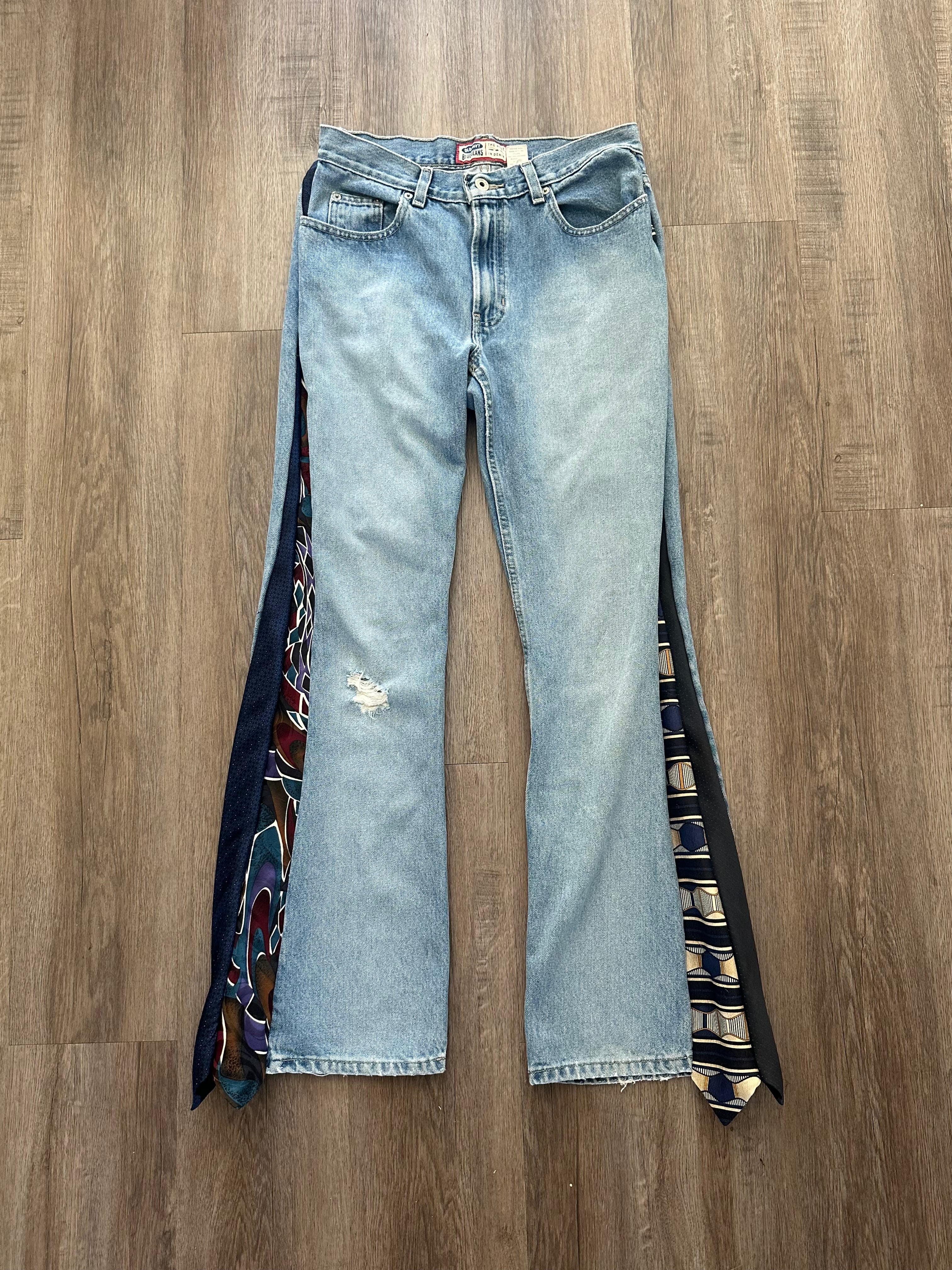 Upcycled Necktie Jeans