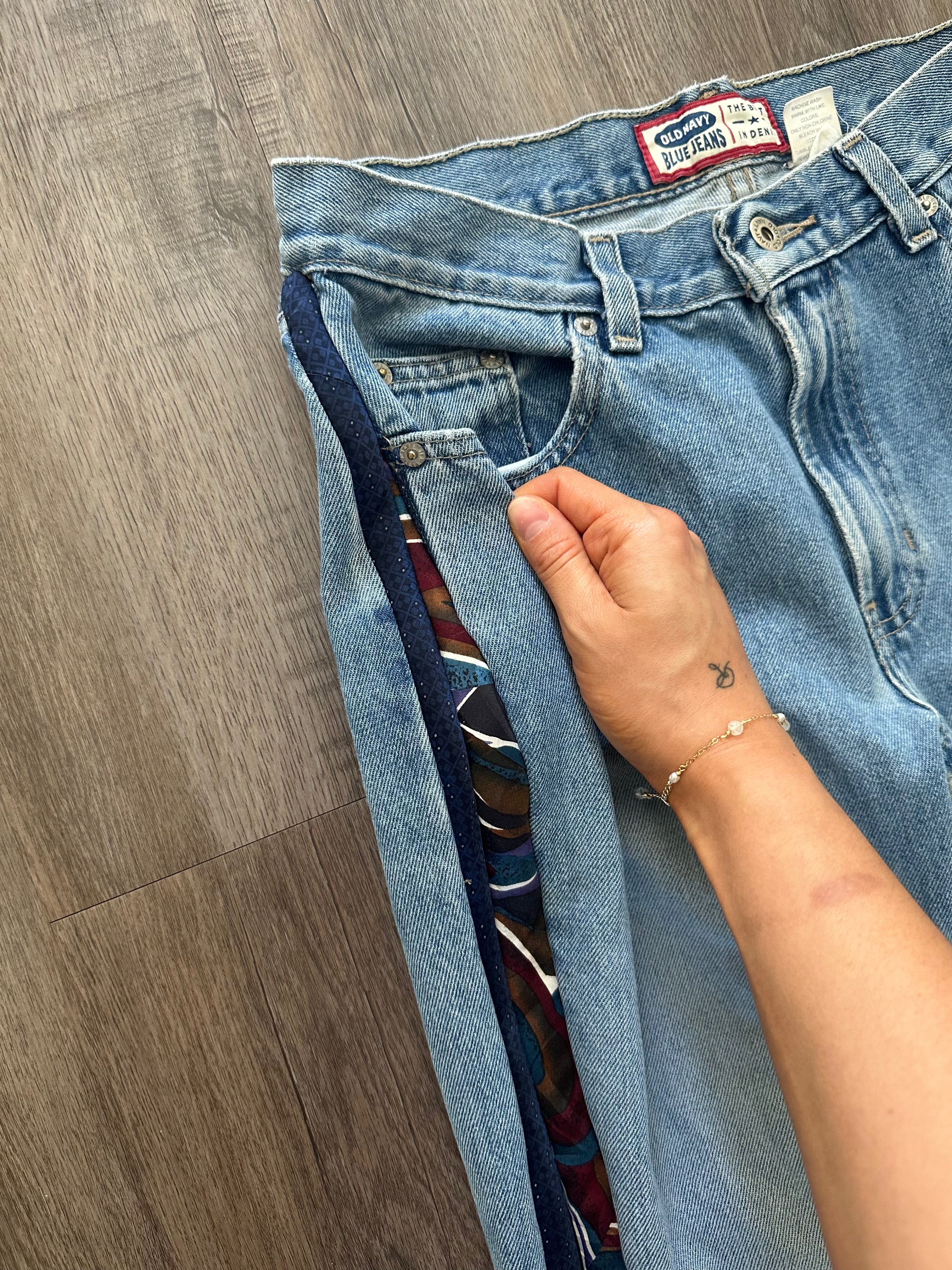 Upcycled Necktie Jeans